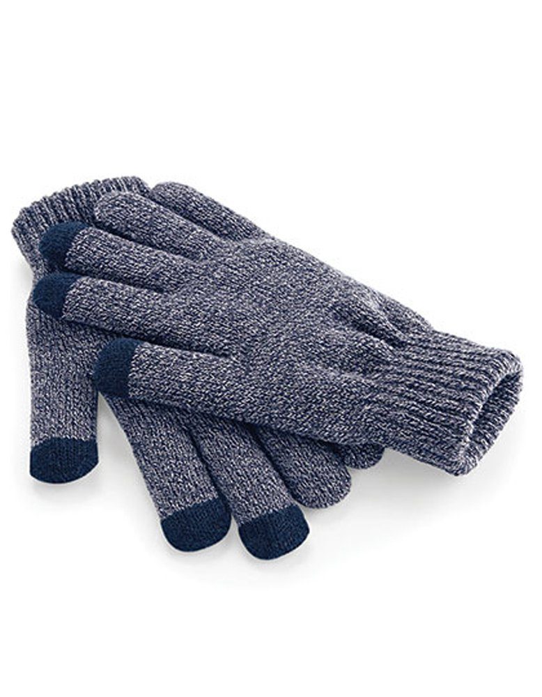 Goodman Gloves Finger Touchscree-geeignet, und leitfähig Design Touchscreen Heather teilweise Navy Strickhandschuhe Fingerhandschuh Daumen