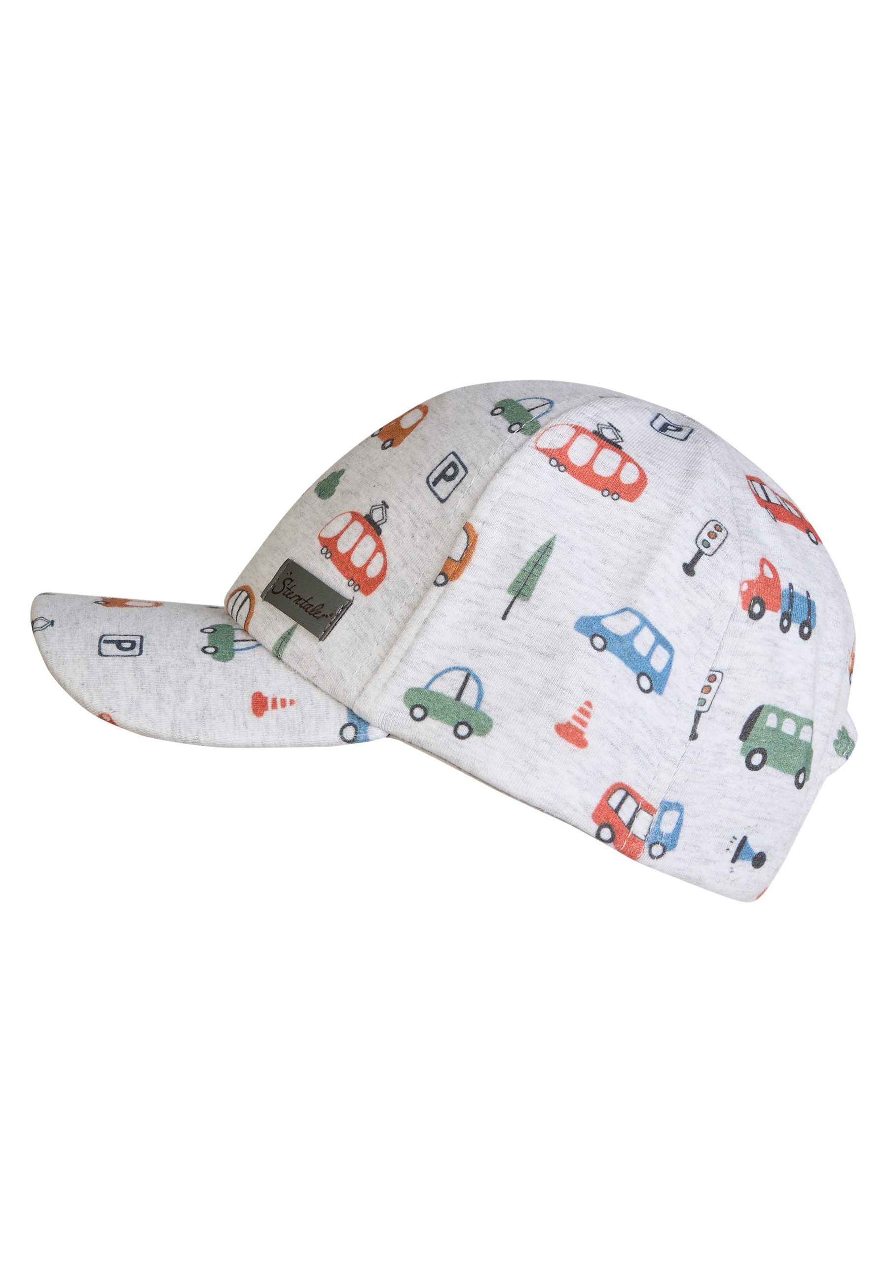 Sterntaler® Baseball Cap Basecap Fahrzeuge (1-St) Basecap aus Melange-Jersey mit Fahrzeug-Print und Gummi