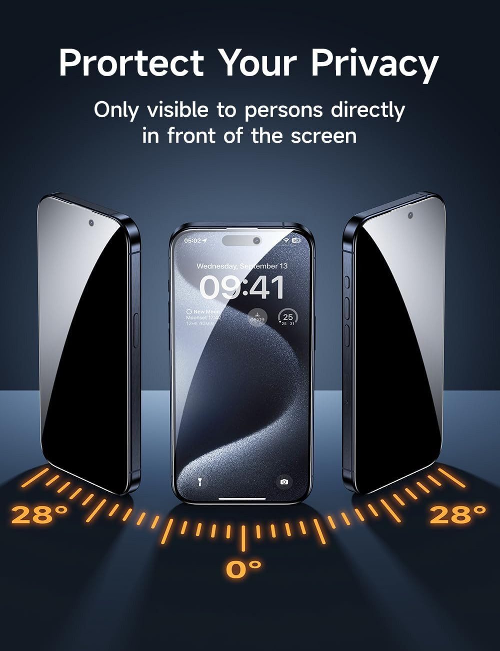 Baker Sichtschutzfolie 2x Panzerglas Privacy für iPhone 17 17 Air 17 Pro 17 Pro Max, (2 Pack), Blickschutz Schutzglas Displayschutzfolie Schutzfolie