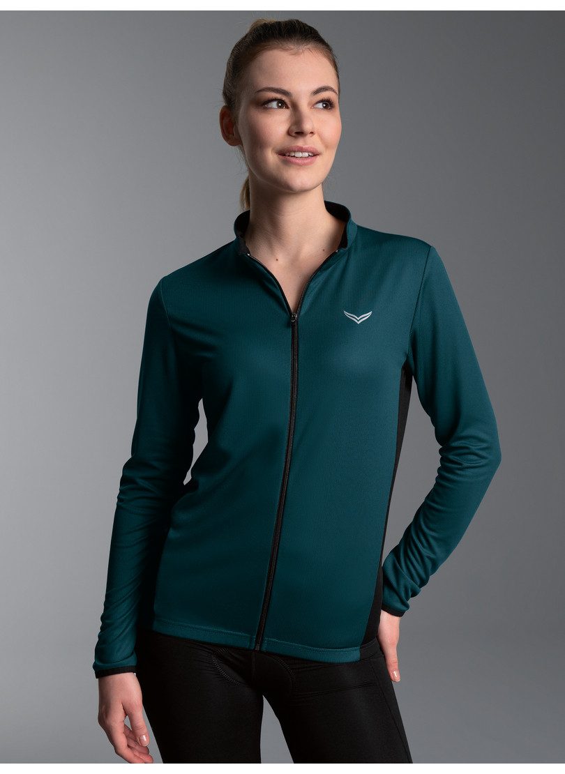 Trigema Trainingsjacke TRIGEMA Fahrradjacke mit 3-Teiliger Rückentasche (1-St)