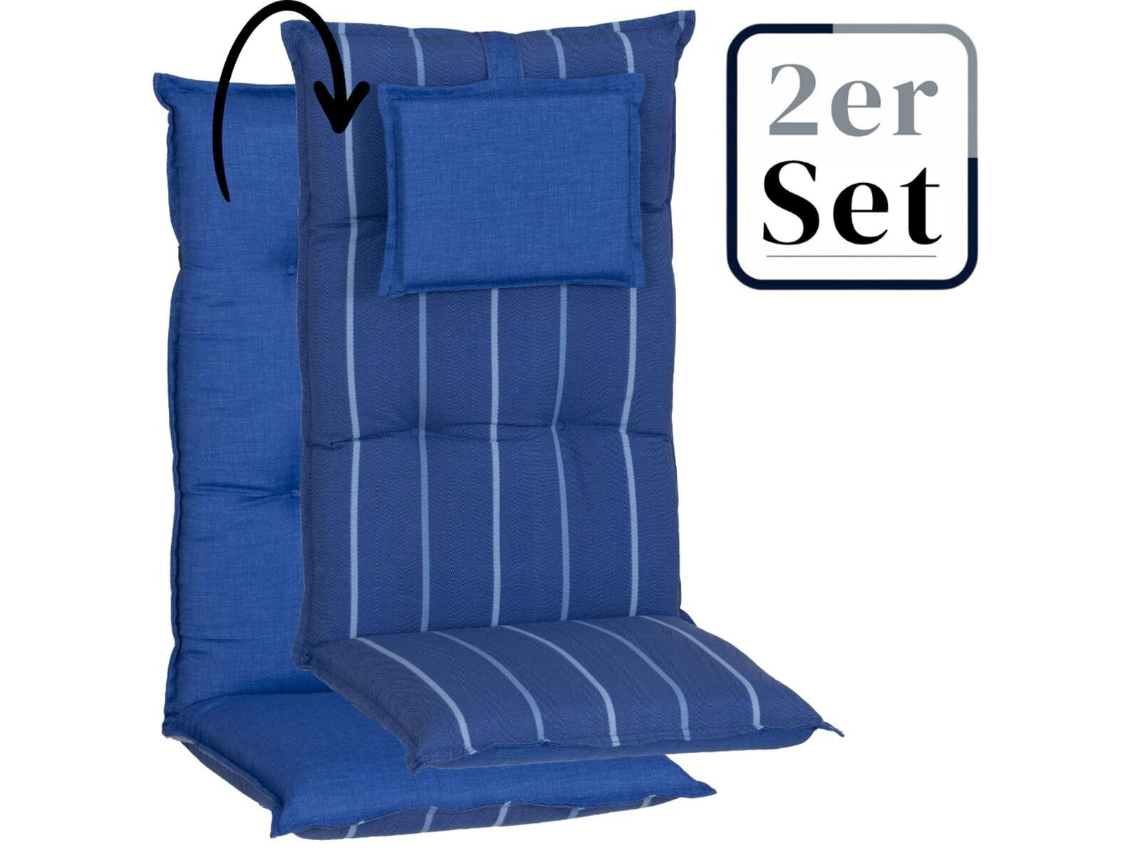 Green Spirit Polsterauflage Auflagen-Serie »Tovarnik« blau, (Set, 2 St., 2er-Set)