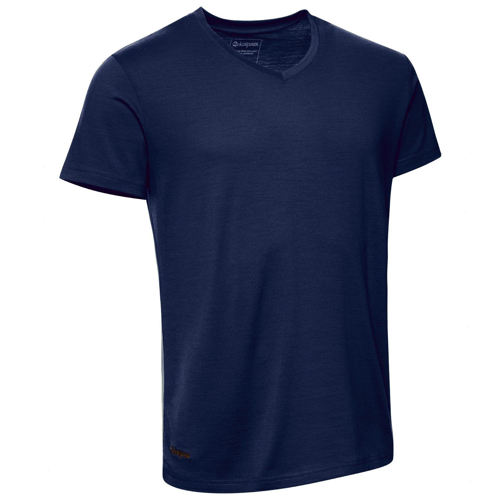 Merino Merinowolle in Regularfit V-Neck (1-St) Sportswear Made Kaipara Blau Unterhemd Kurzarm aus Merino warm Germany reiner 200g Herren-Unterhemd -