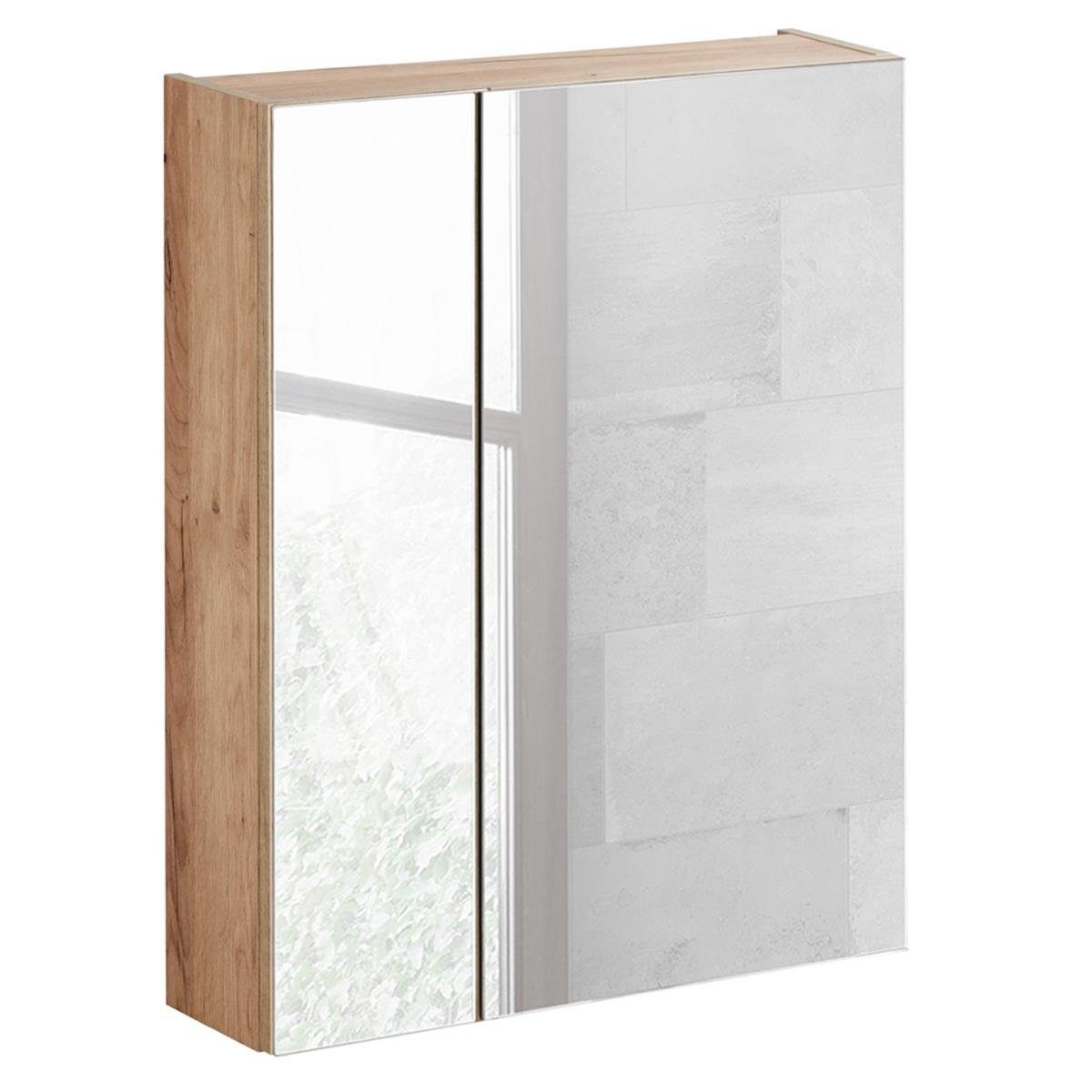 Lomadox Spiegelschrank TOSKANA-56 Badezimmer 60cm in Wotaneiche B/H/T ca. 6 günstig online kaufen