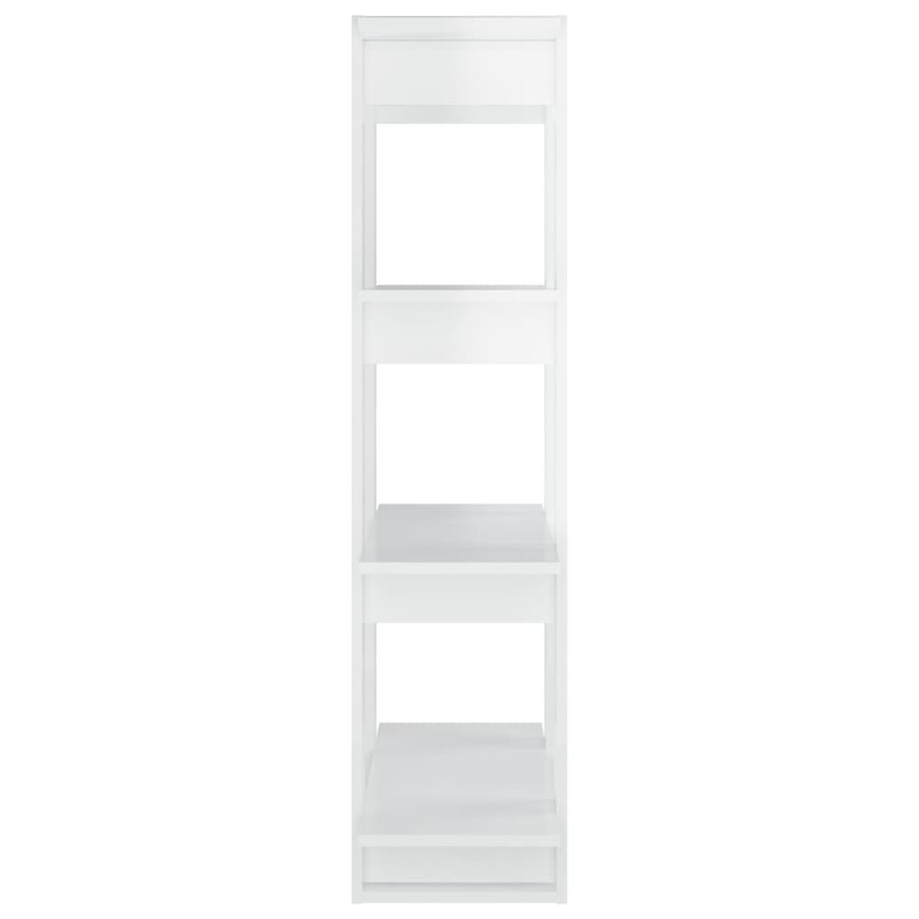 Bücherregal 1-tlg. Hochglanz-Weiß Bücherregal/Raumteiler 80x30x123,5cm, vidaXL