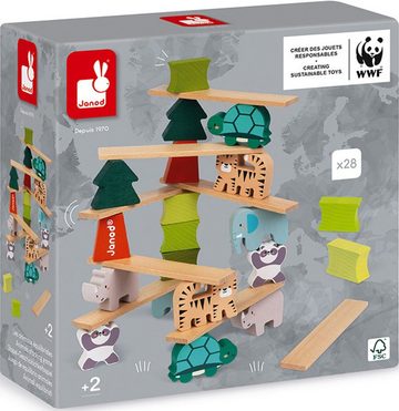 Janod Stapelspielzeug WWF® Stapel- & Geschicklichkeitsspiel - Tiere & Bäume, FSC®- schützt Wald - weltweit