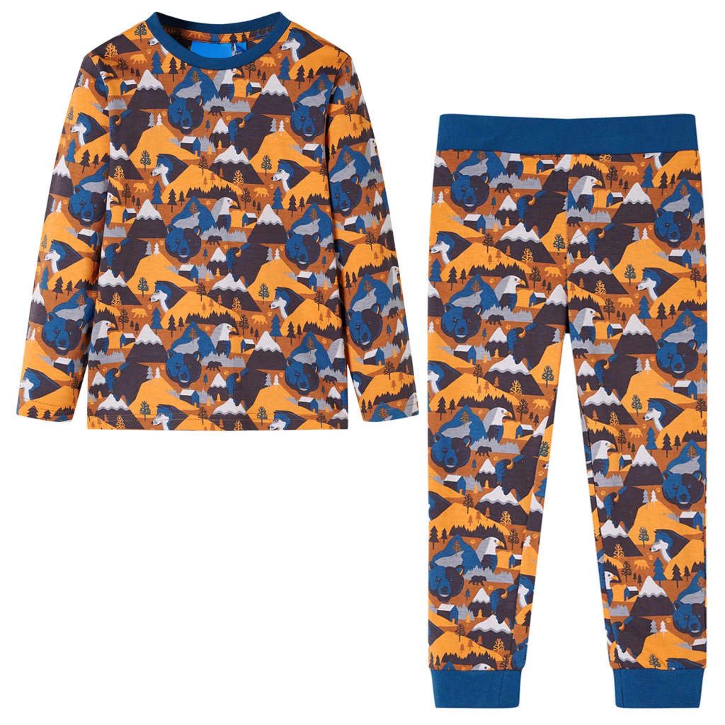 Pyjama Kinderpyjama mit Langen Ärmeln Cognac 116