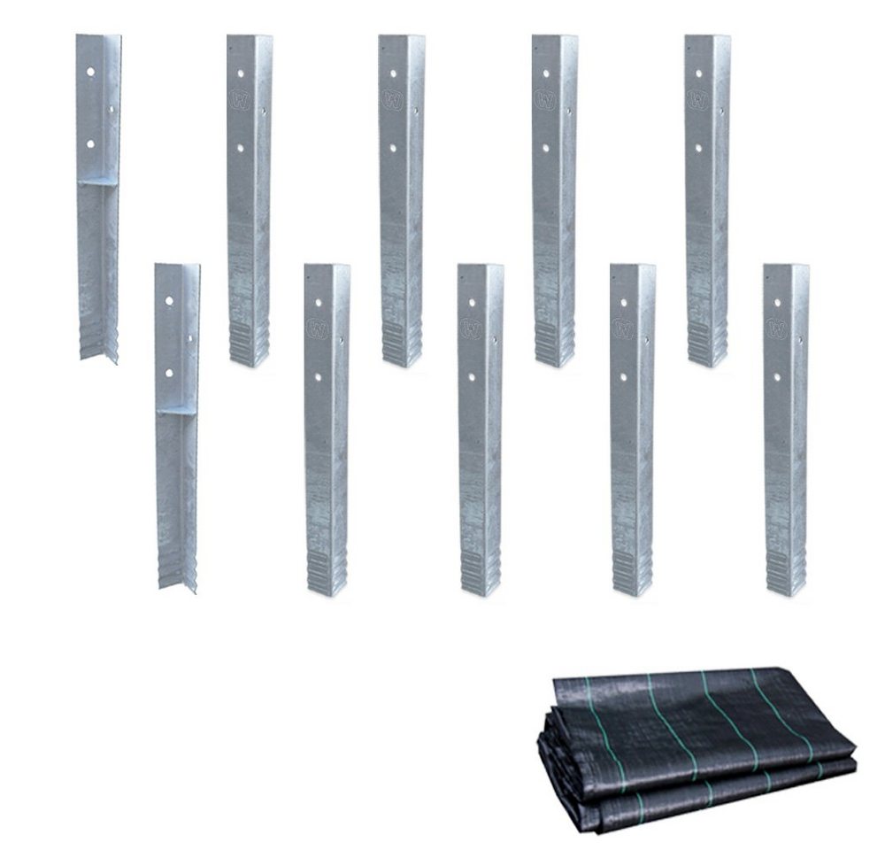 Wickey Spielturm-Erweiterung VERSCHIEDENE Zubehörpakete – SolidLock Winkelanker & Vlies, (KOMPLETTSET: SolidLock Ankersets + Unkrautschutzvlies, 10 St., Grundlage für 10 Jahre Garantie von Wickey), Original-Anker für Wickey Spielgeräte aus verzinktem Stah