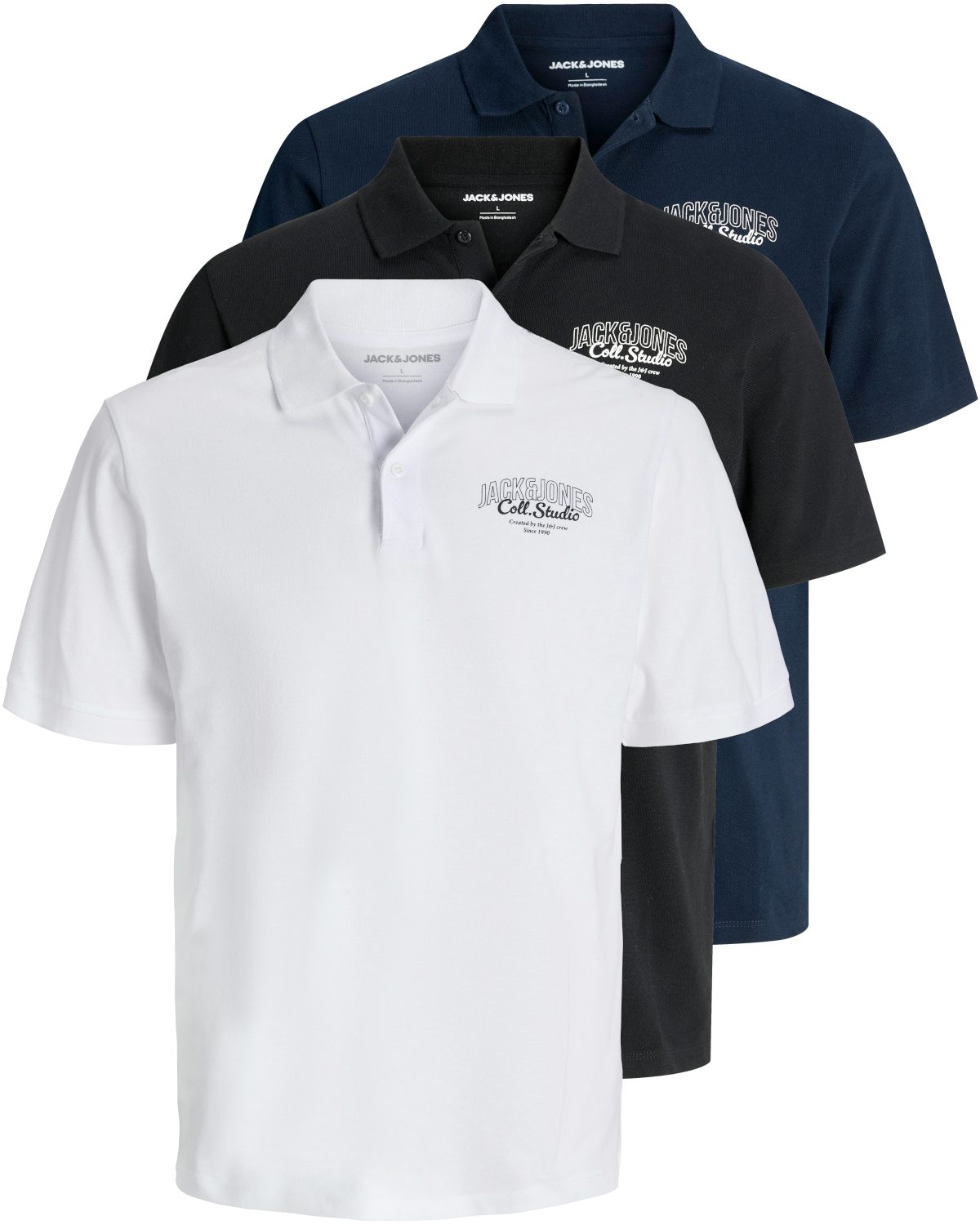 Jack & Jones Poloshirt (Spar-Set, 3er-Pack) mit besticktem Logo