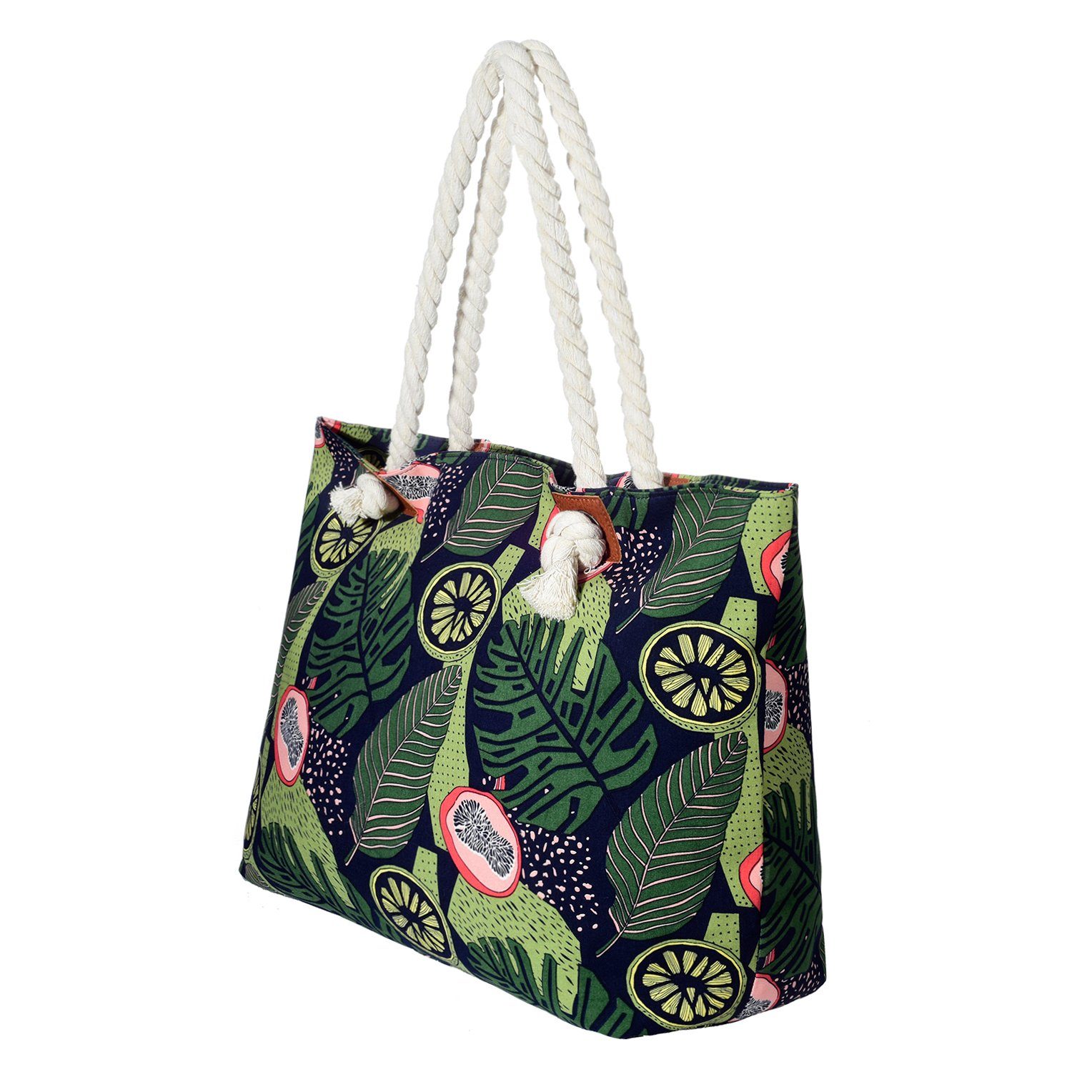 Früchte mit Shopper Beach Strandtasche, tolle Motive Große Reißverschluss, tropen Schultertasche Style Strandtasche (2-tlg), DonDon