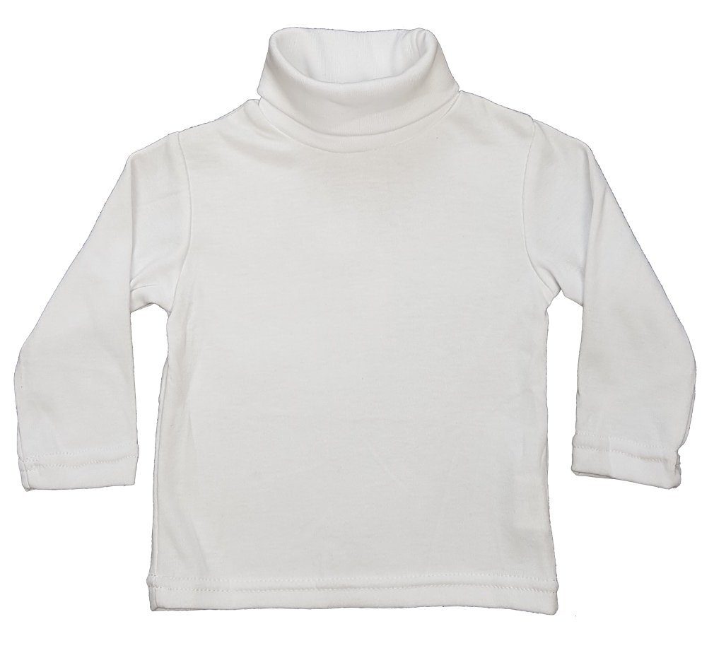 Girls Fashion Langarmshirt Rolli, Langarmshirt mit Rollkragen Shirt, MS11 Weiß