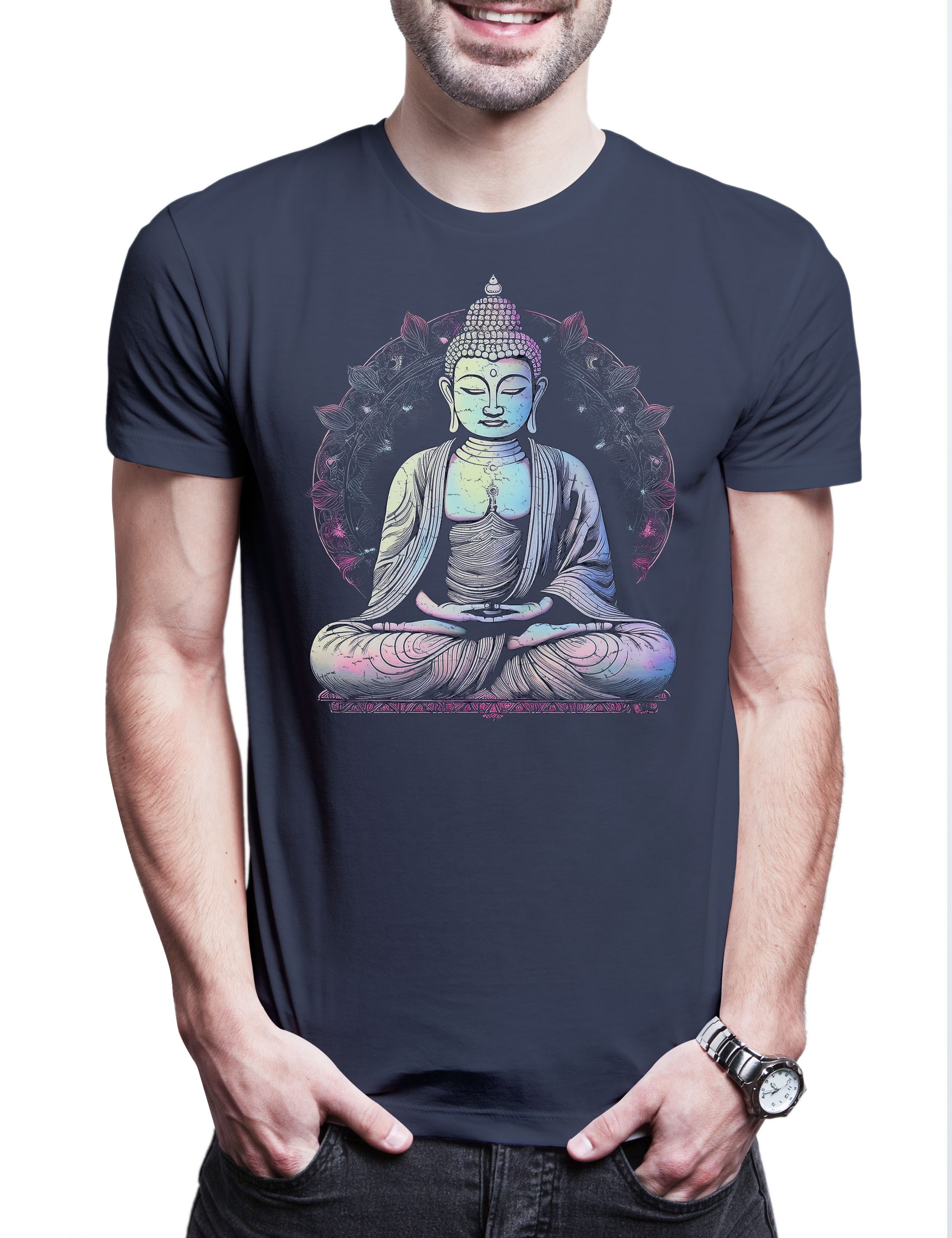 Print-Shirt Thai Buddha B Herren T-Shirt Thailand Thainländisch Muay Bankog