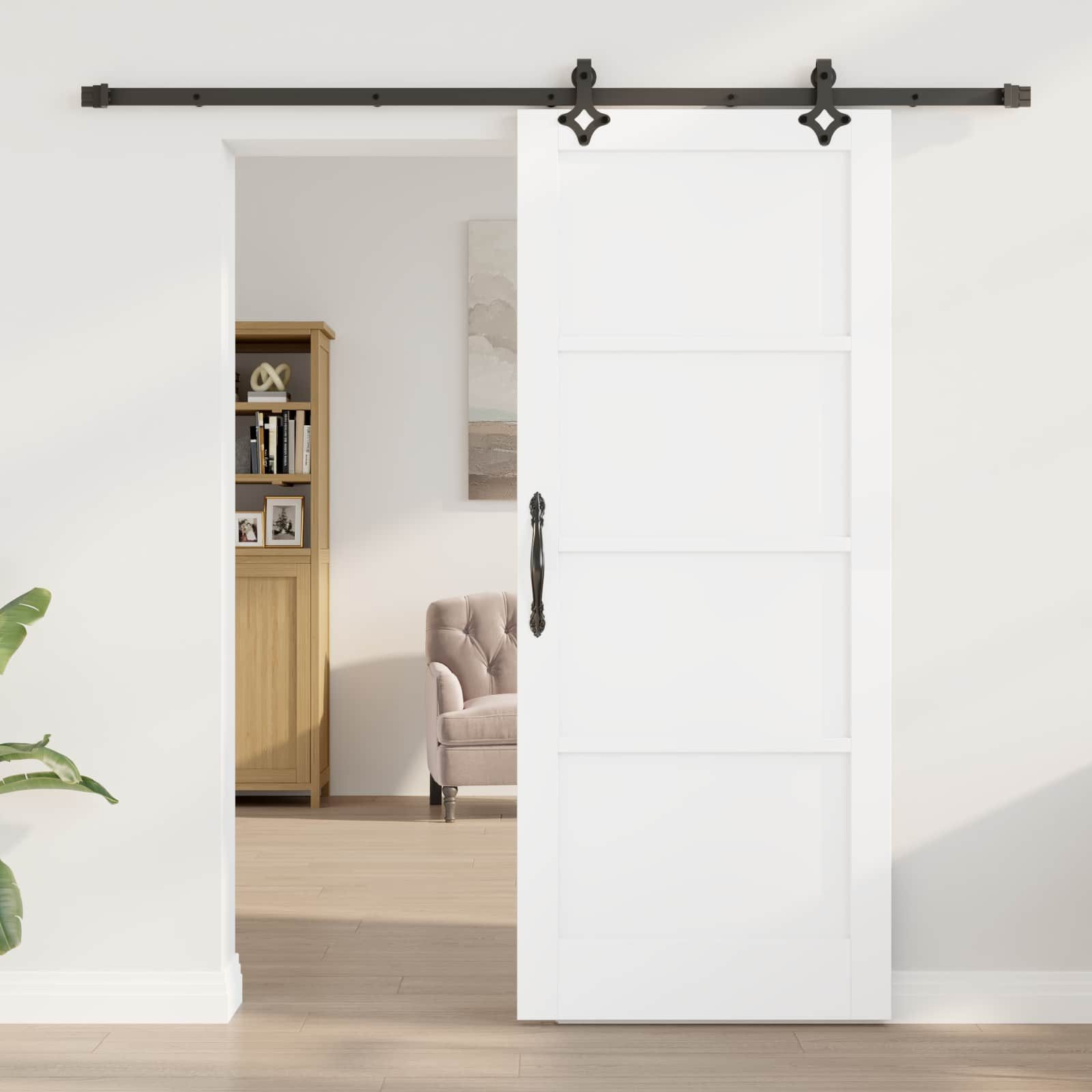 vidaXL Haustür Schiebetür ORKDAL Weiß 83 x 202 cm Massives Kiefernholz (1-St)