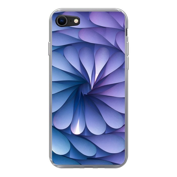 MuchoWow Handyhülle Violette Geometrie in Form einer Spirale Handyhülle Apple iPhone SE (2020) Smartphone-Bumper Print Handy