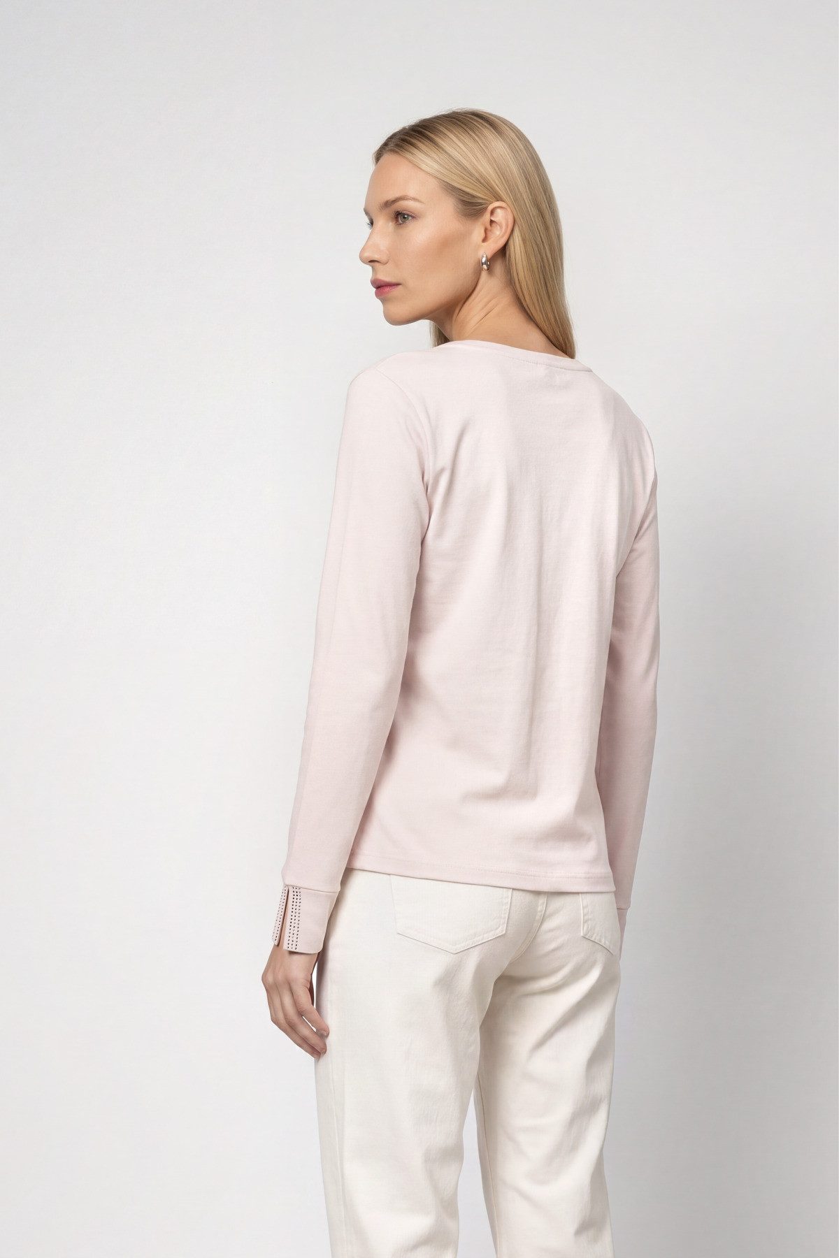 Monari Langarmshirt Shirt Basic Schmuck Regular fit mit Rundhalsausschnitt