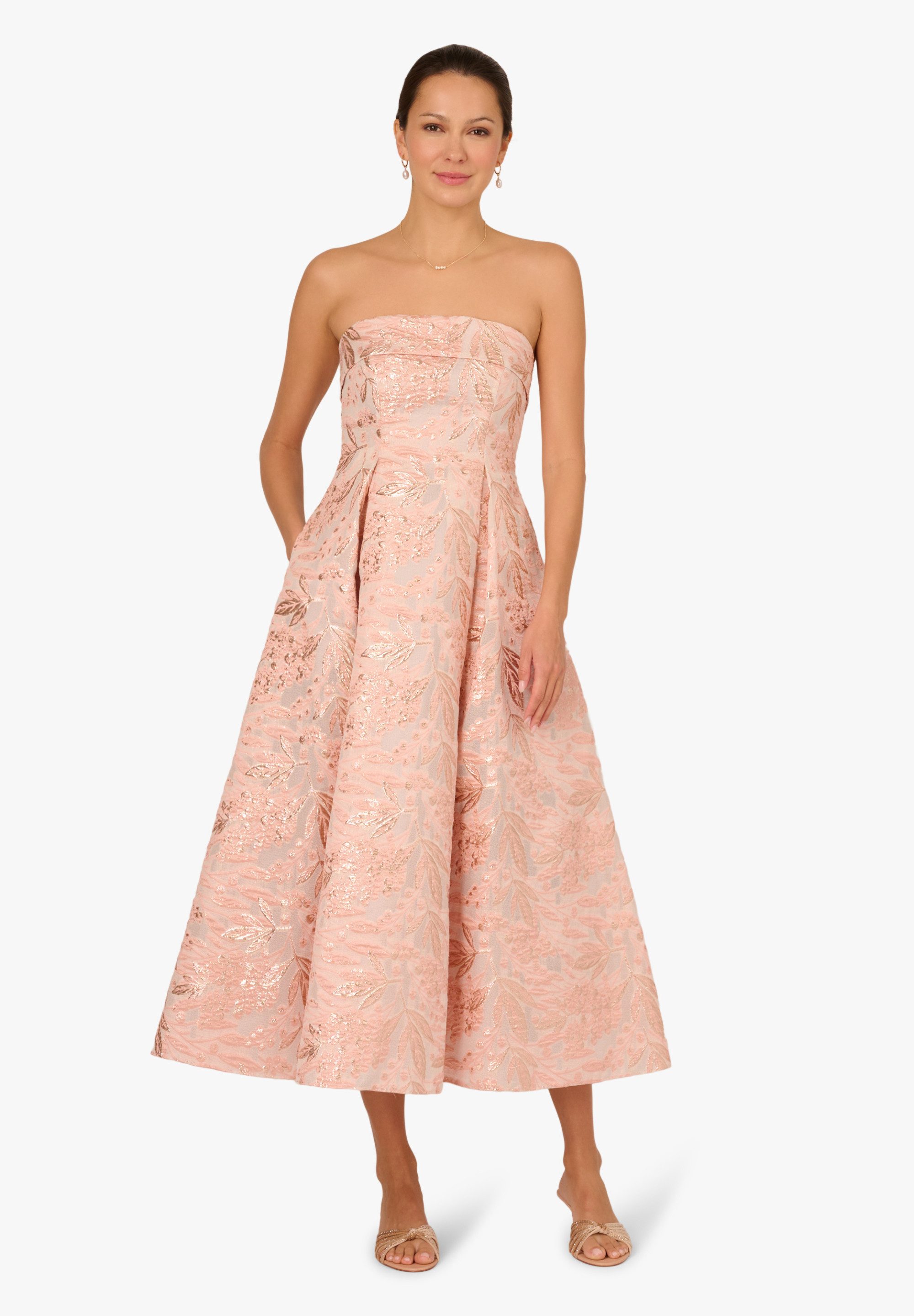 Adrianna Papell Abendkleid Strapless Jacquard Ankle Dress Dramatic, fit and flare ankle jacquard dress