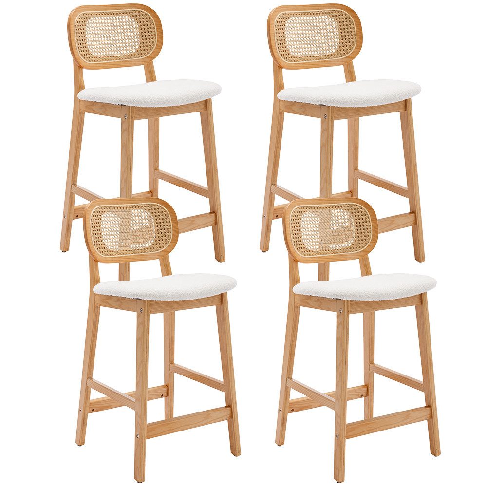 Barhocker Rattan 2/4er Set, Barstuhl Bistrohocker
