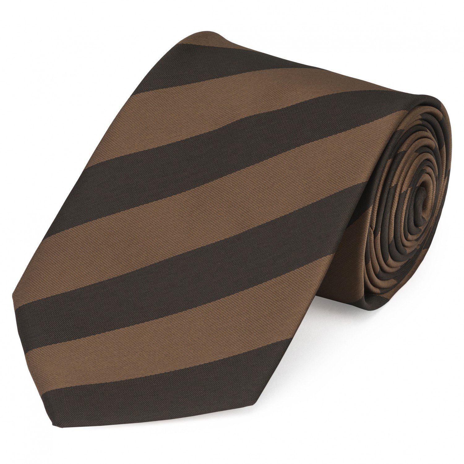 Fabio Farini Krawatte Herren Krawatte Braun - verschiedene Braune Männer Schlips in 8cm (ohne Box, Gestreift) Breit (8cm), Brown/Dark Brown