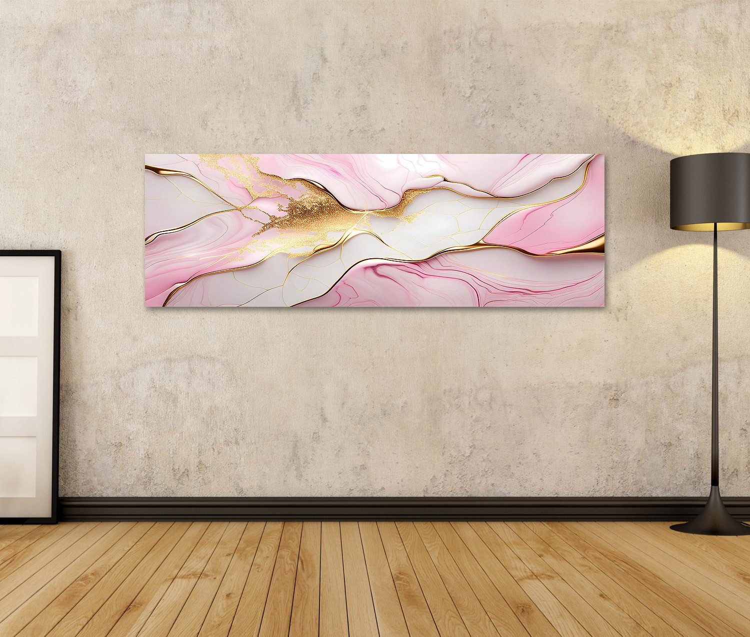 islandburner Leinwandbild Rosa Gold Marmor Abstrakter günstig online kaufen