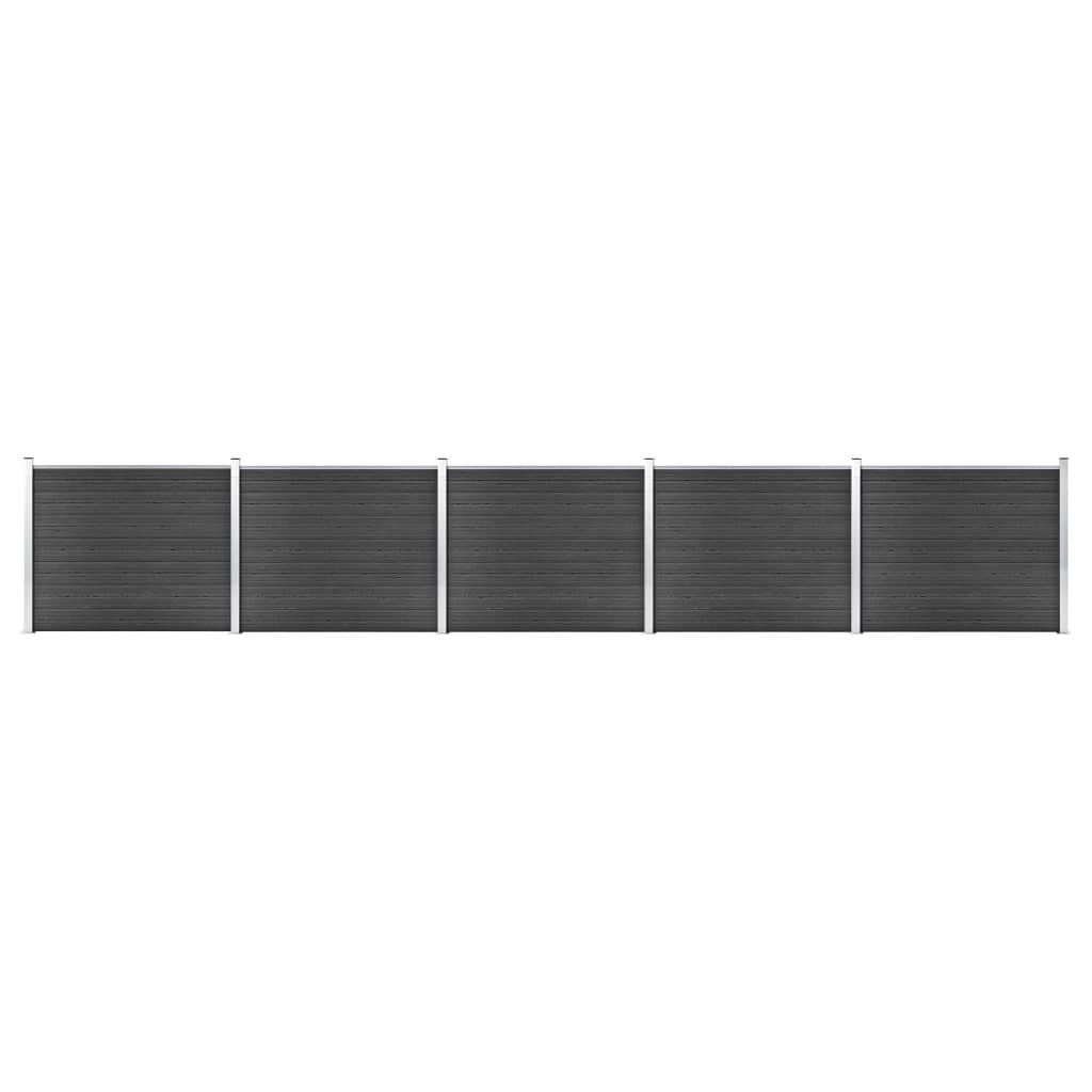 Gartentor Zaunelement Set WPC 872x146 cm Grau