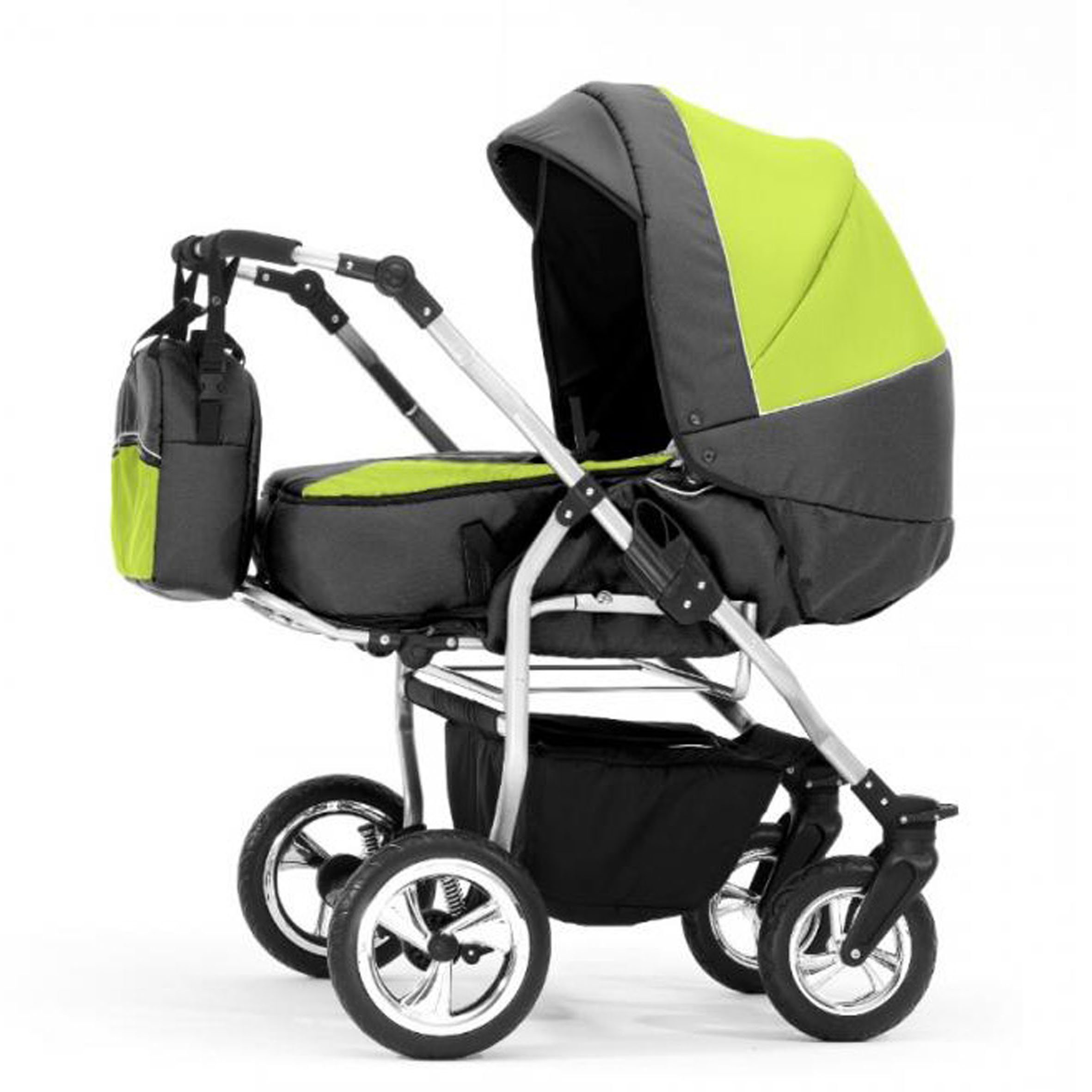 BabyMerc Zwillingswagen Duo 2 in 1 inkl. Sportsitze und umfangreichen Zubehör in 20 Farben