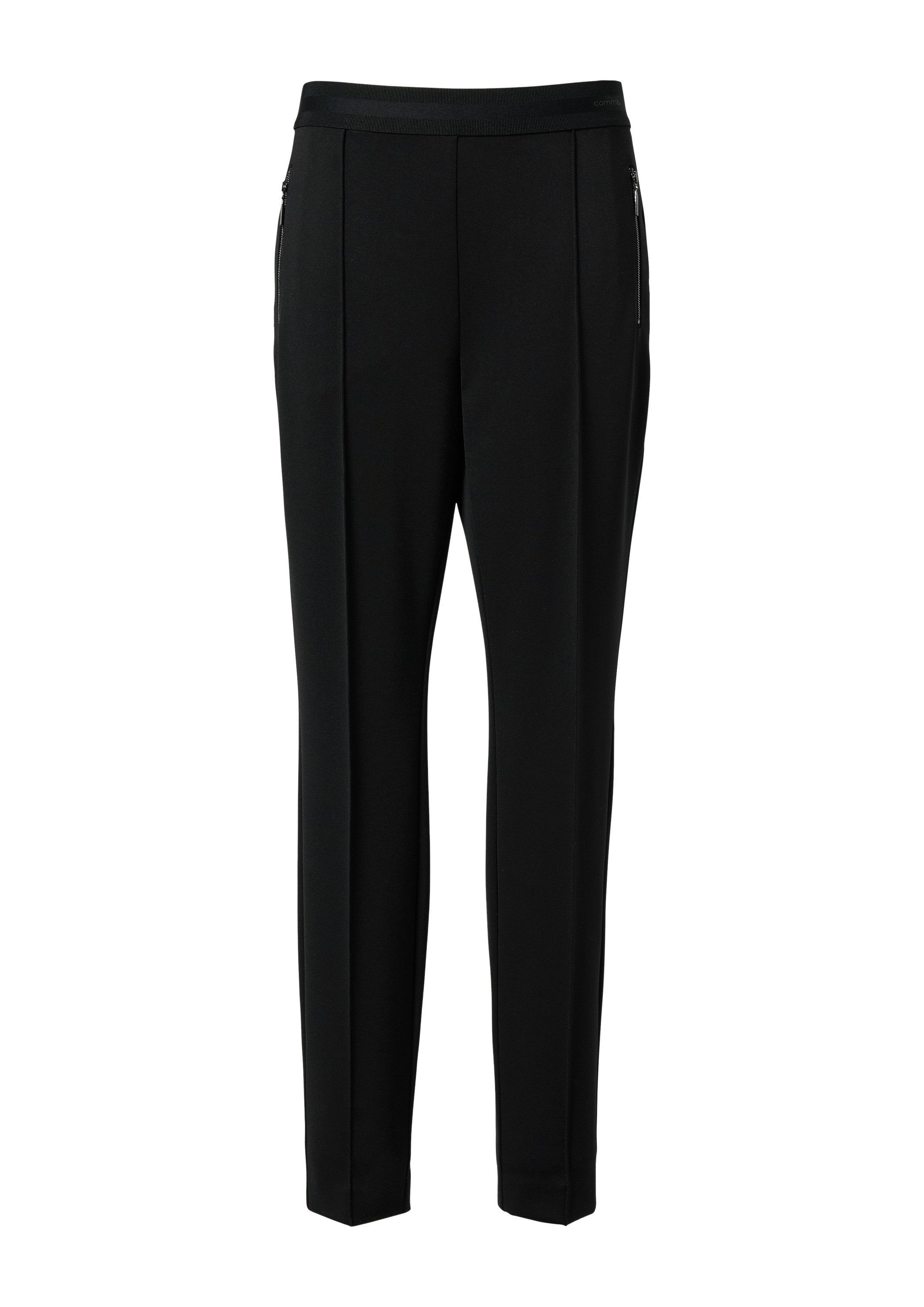 comma Chinos Hose Scuba-Schlupfhose mit Reißverschlusstaschen günstig online kaufen