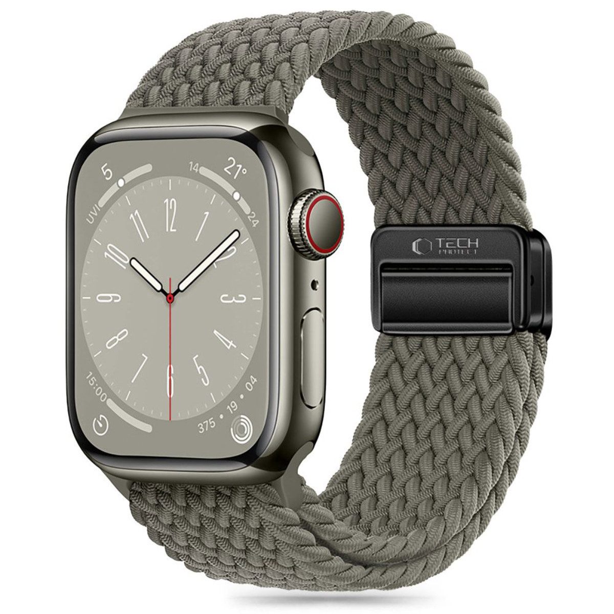 TECH PROTECT Armband (Armband, Einzelartikel), Geflochtenes Nylonarmband mit Magnetverschluss für Apple Watch
