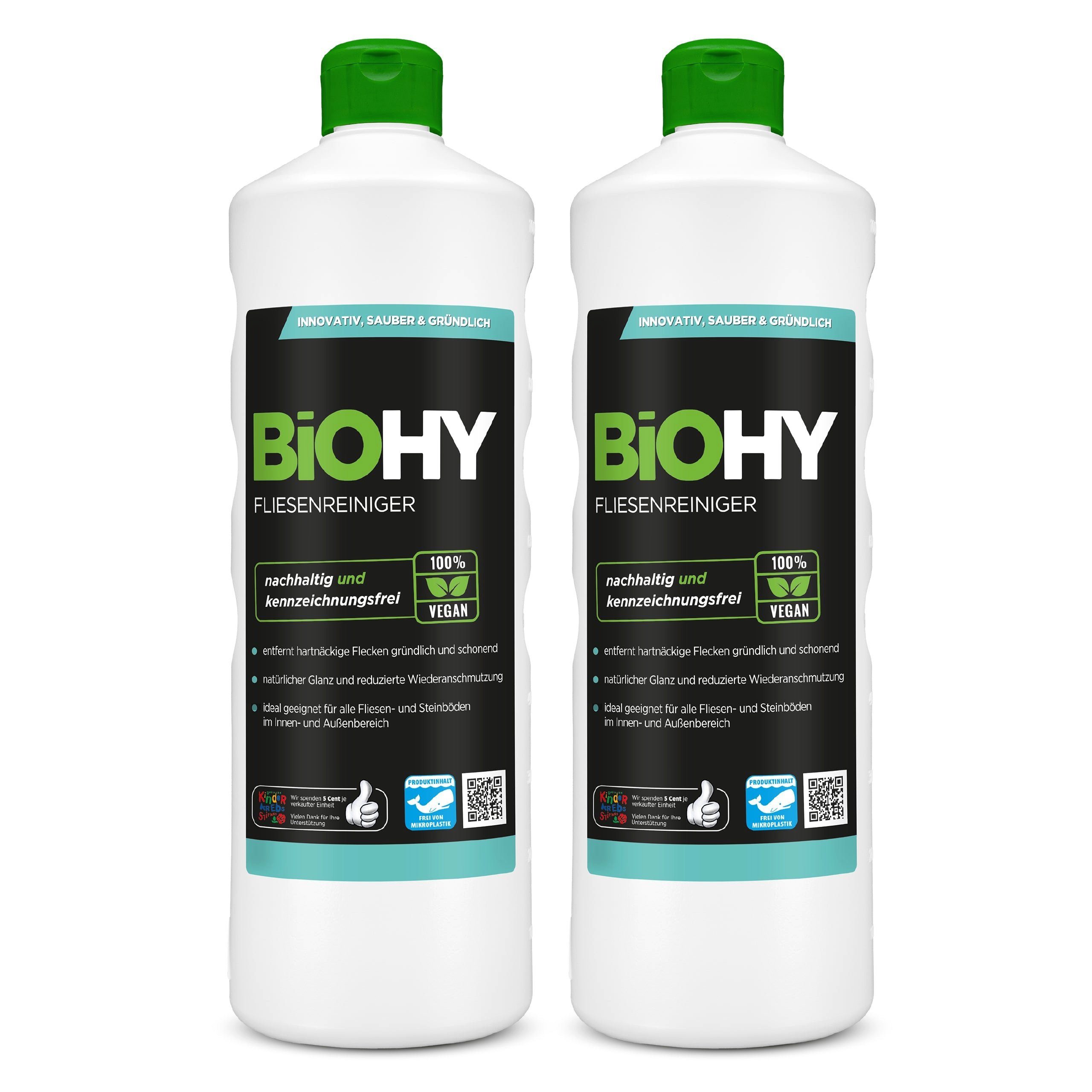 BiOHY Fliesenreiniger 2er Pack (2 x 1 Liter Flasche) Allzweckreiniger (2-St)