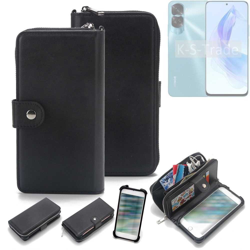 K-S-Trade Handyhülle für Honor 90 Lite, 2in1 Handyhülle Schutzhülle & Portemonnee Cover Handy Hülle