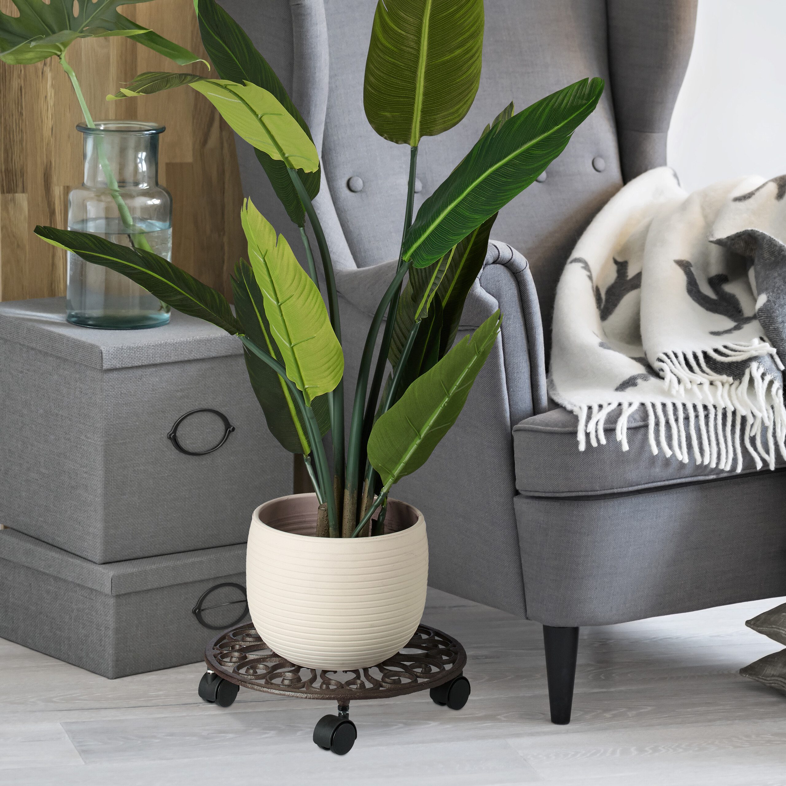 relaxdays Pflanzenroller Gusseise günstig online kaufen