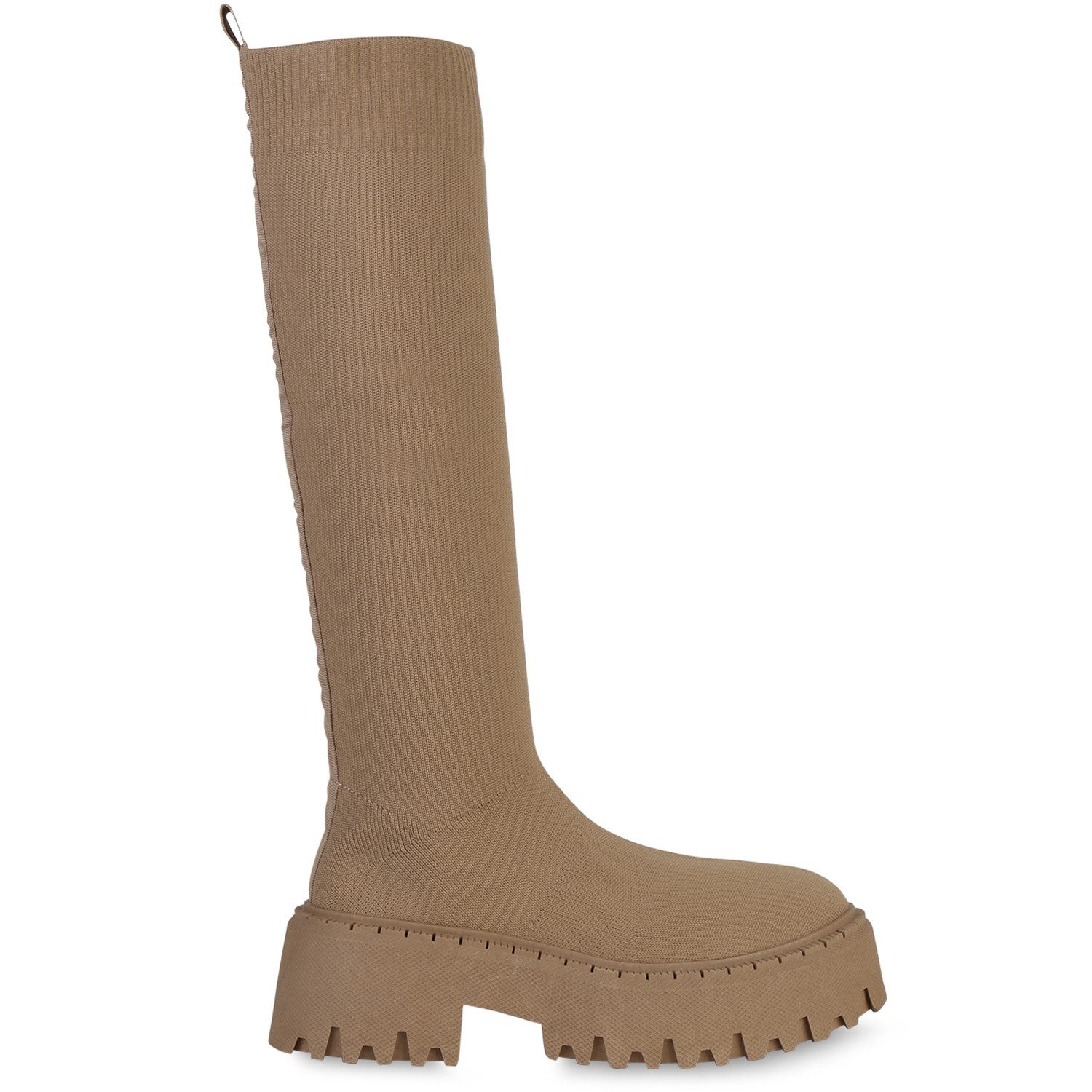 VAN HILL 839550 Plateaustiefel Damen Plateaustiefel Cassia - Trendy Strickstiefel mit Plateau – Bild 2 von 4