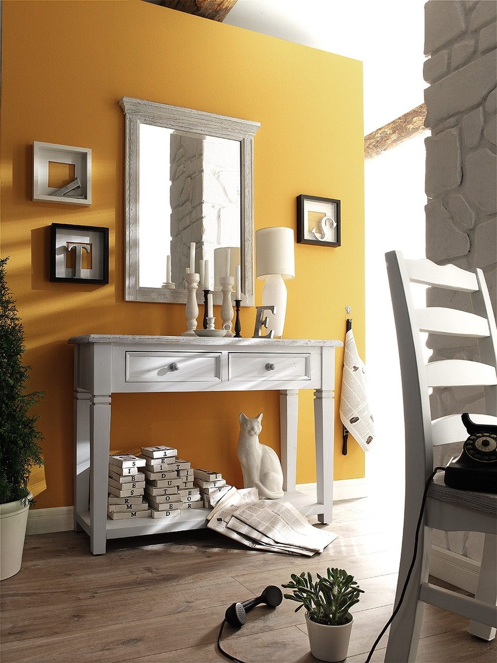 MCA furniture Шафи-Set (2-teilig) in weiss, Kiefer massiv - 121x203x40cm (BxHxT), (2-teilig)