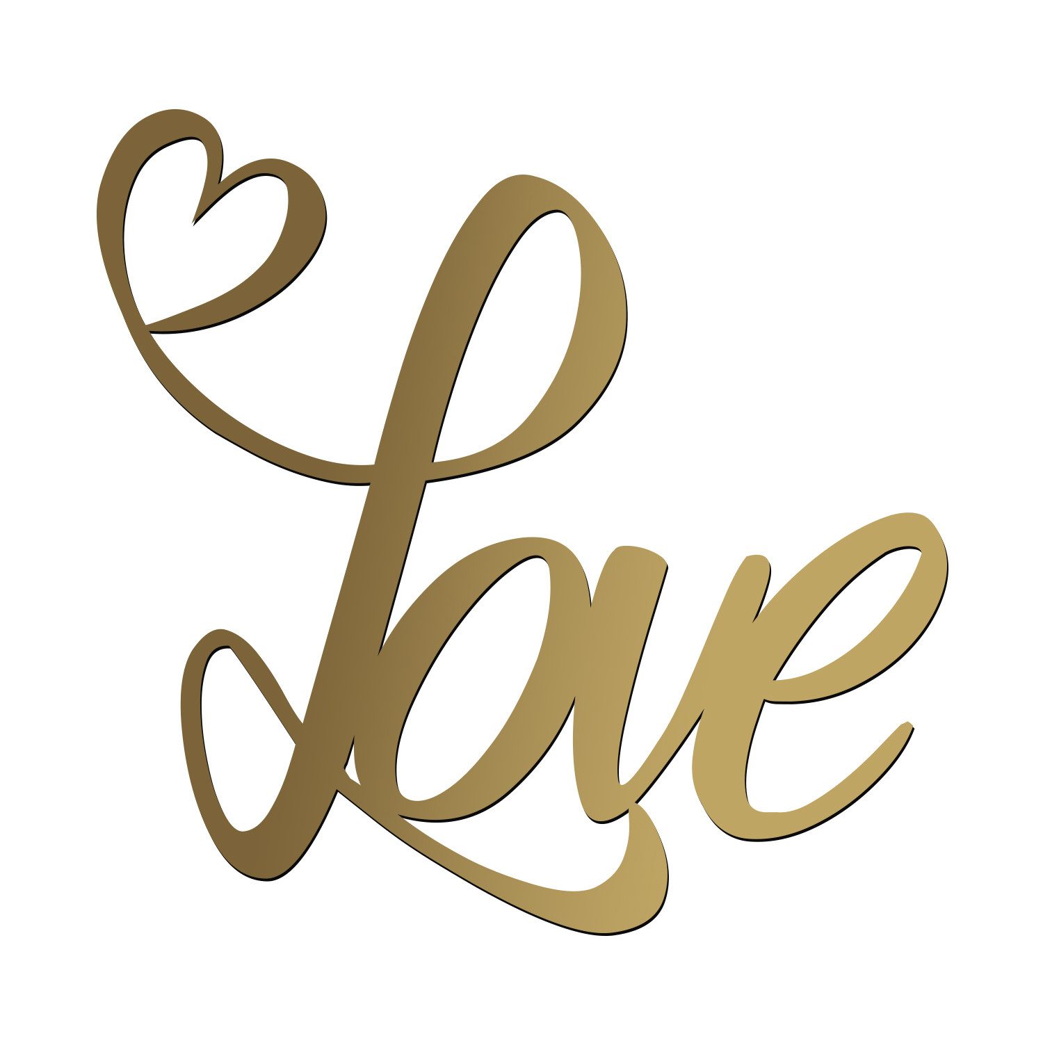 Namofactur 3D-Wandtattoo Holz Wandbild Schriftzug 'Love', Herz Wanddeko Liebe Wandgestaltung für dein Wohnzimmer / Schlafzimmer