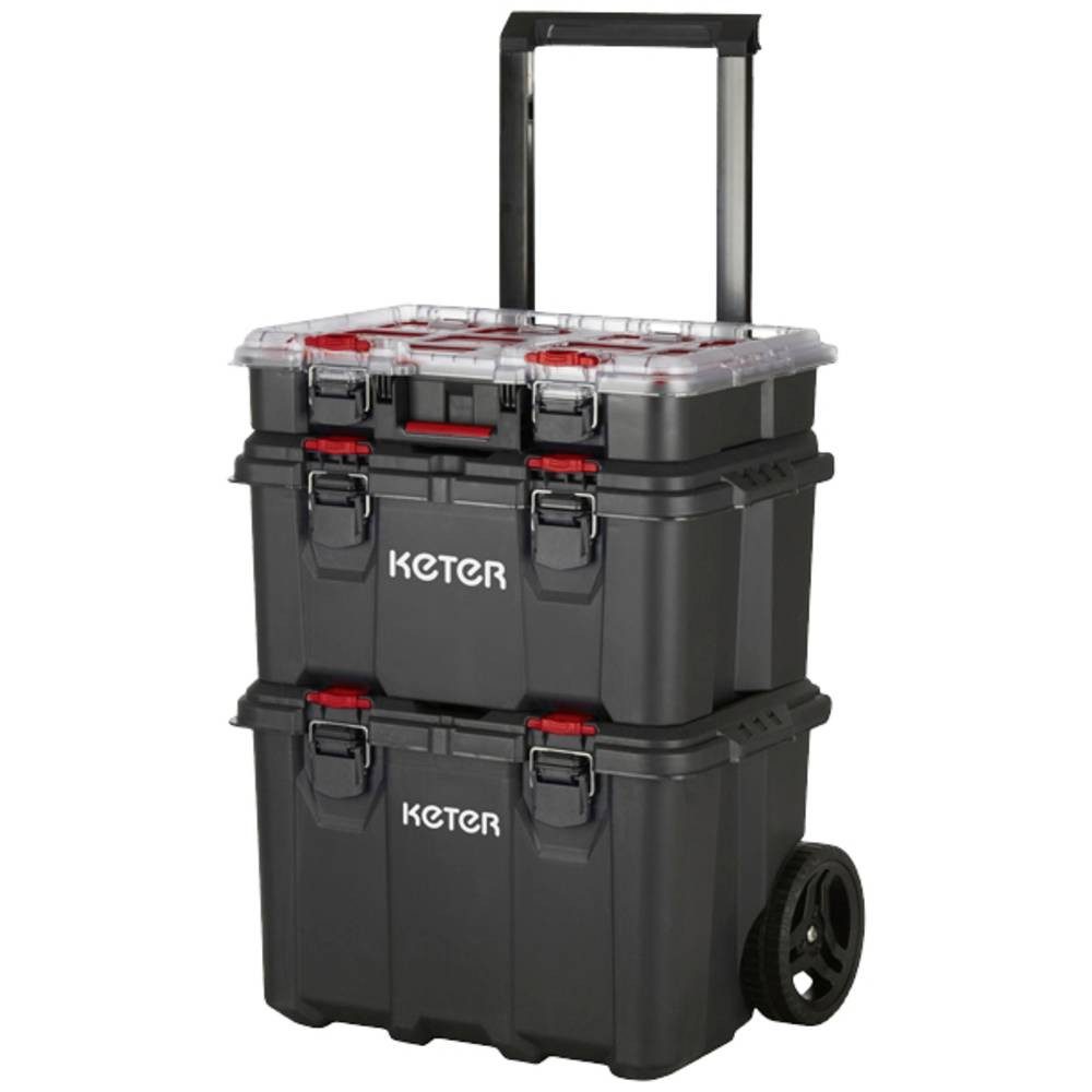 Keter Werkzeugkoffer STACK N ROLL Werkzeugsystem 3tlg. (Werkzeugwagen 250927