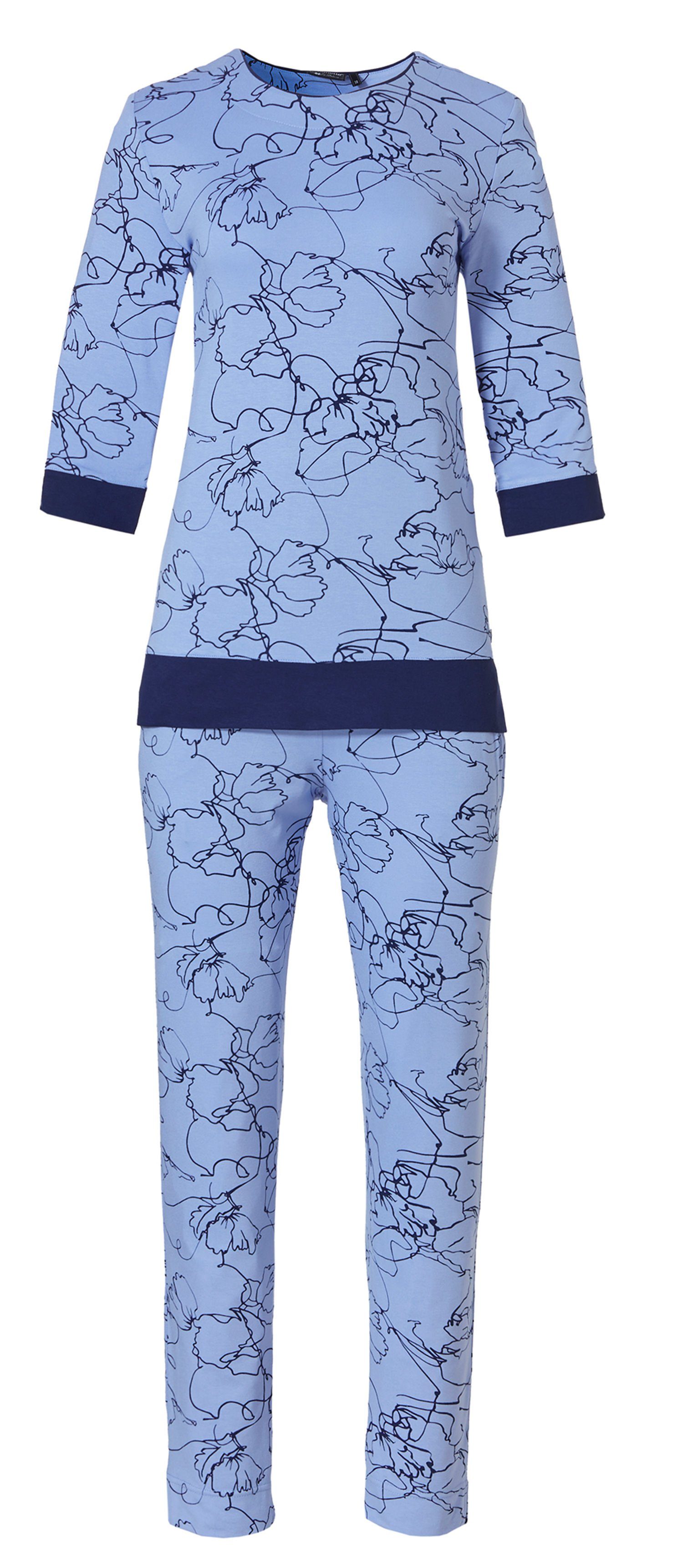 Pyjama Design Modisches Schlafanzug Damen tlg) (2 Pastunette