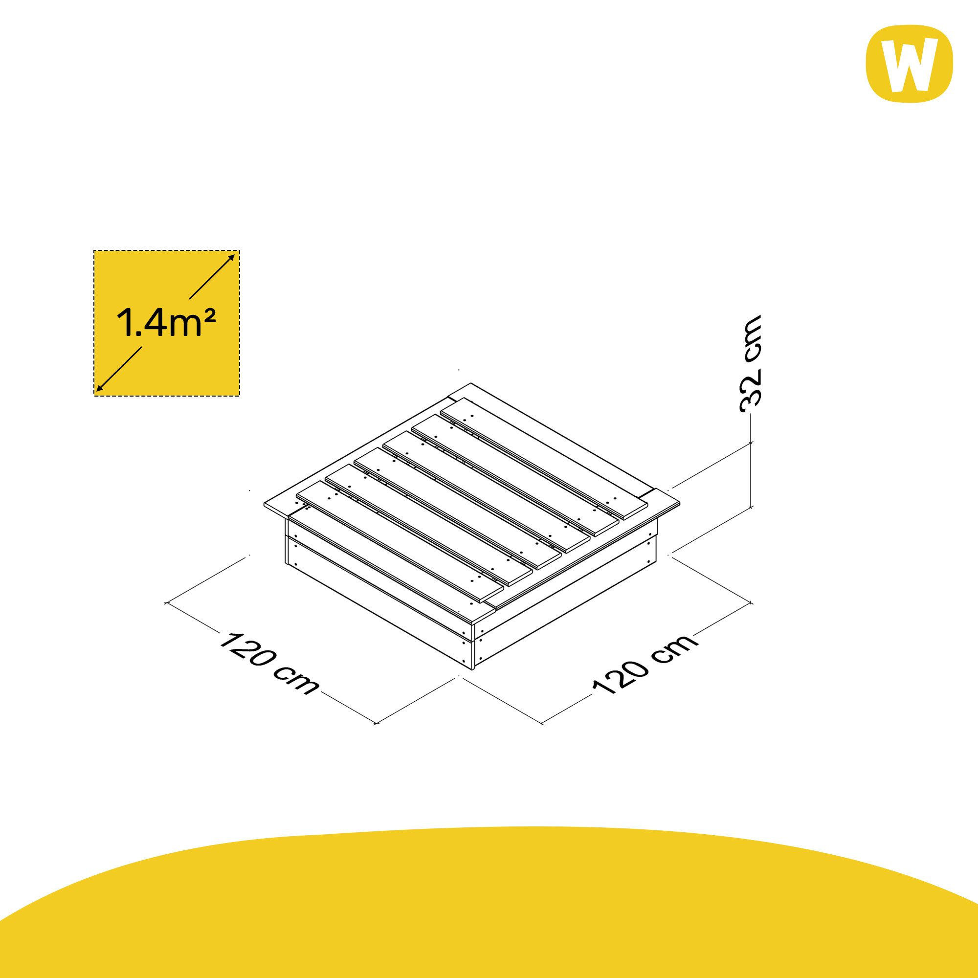 Wickey Sandkasten King Kong mit Sitzrand & abnehmbarem Deckel - Verschiedene Größen -, (Ideal für kreativen Sandspaß mit Freunden & Geschwistern, Fördert Kreativität & Motorik durch Sandspiele), Kesseldruckimprägniertes Holz mit 5 Jahren Garantie*