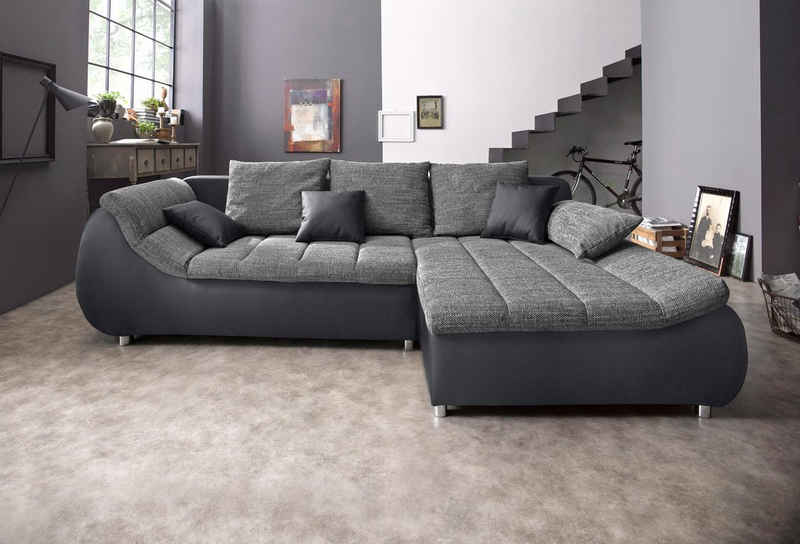 INOSIGN Ecksofa Imola L-Form, wahlweise mit Bettfunktion