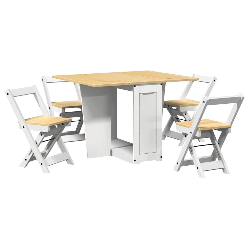 vidaXL Essgruppe 5-tlg. Butterfly-Esstisch-Set Corona Weiß günstig online kaufen