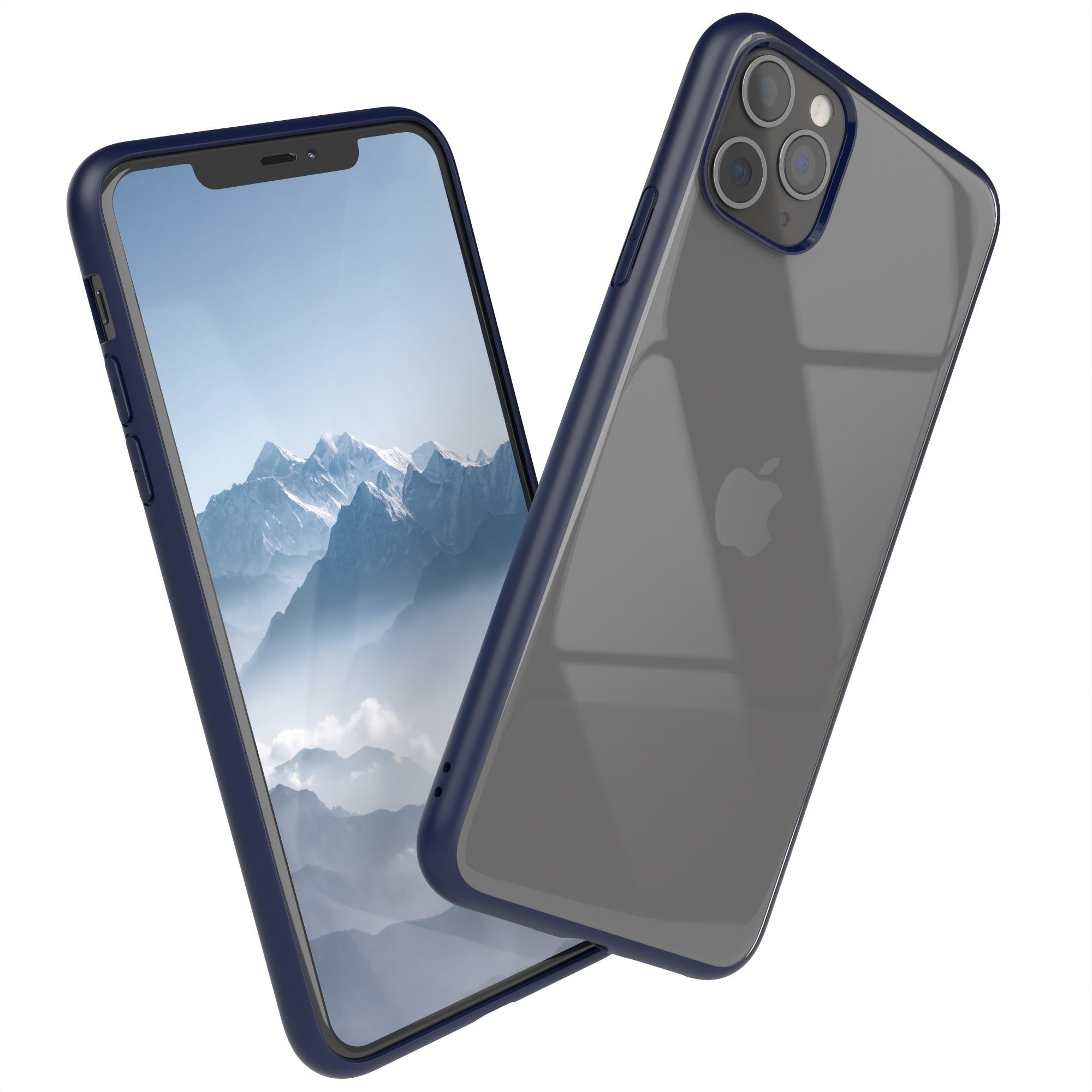EAZY CASE Handyhülle Bumper Case für Apple iPhone 11 Pro Max 6,5 Zoll, Handyhülle Dünn mit Kameraschutz Hybrid Handyhülle Rand Nacht Blau