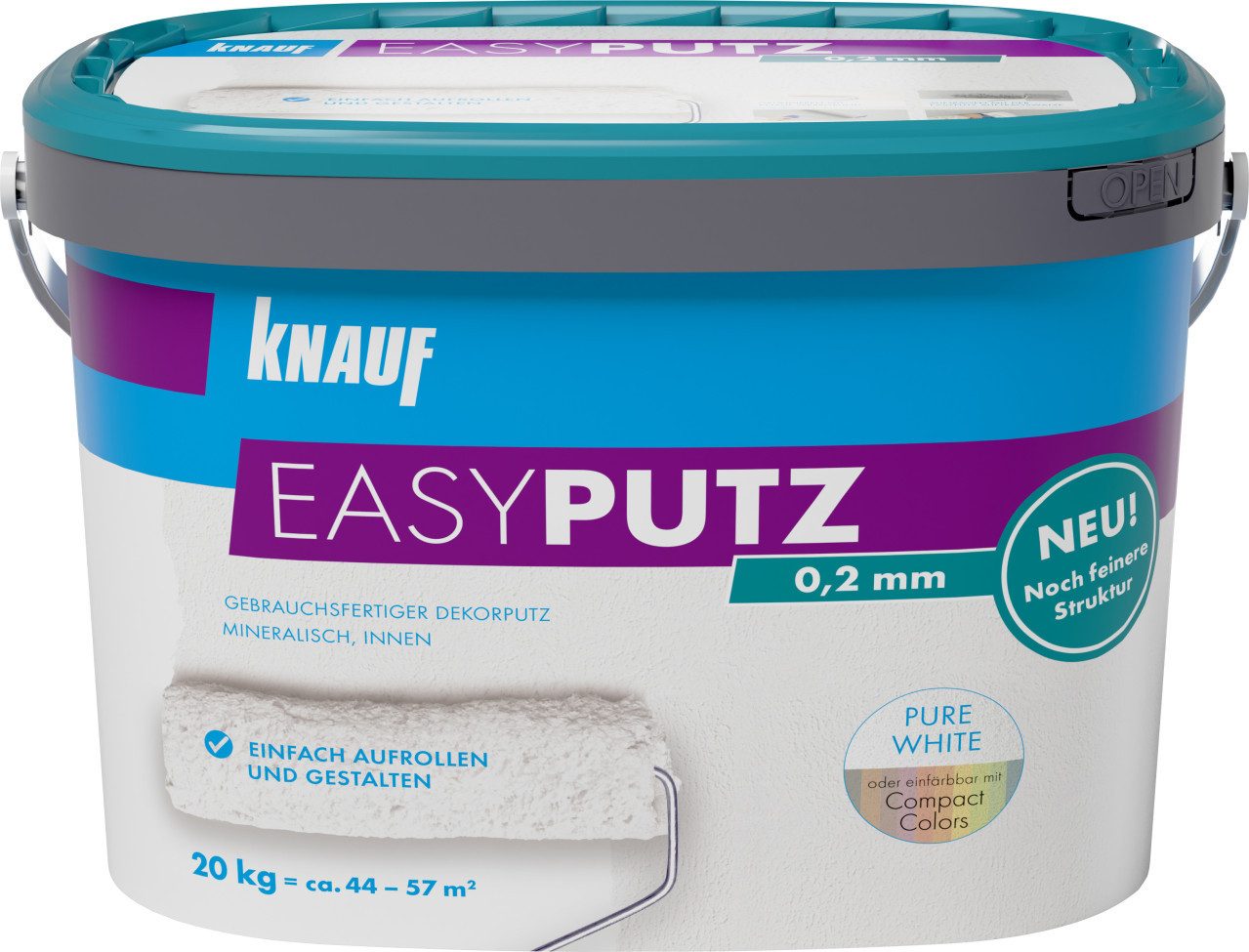 KNAUF Gips-Kalk-Putz Knauf Easyputz Rollputz 20 kg 0,2 mm Schneeweiß