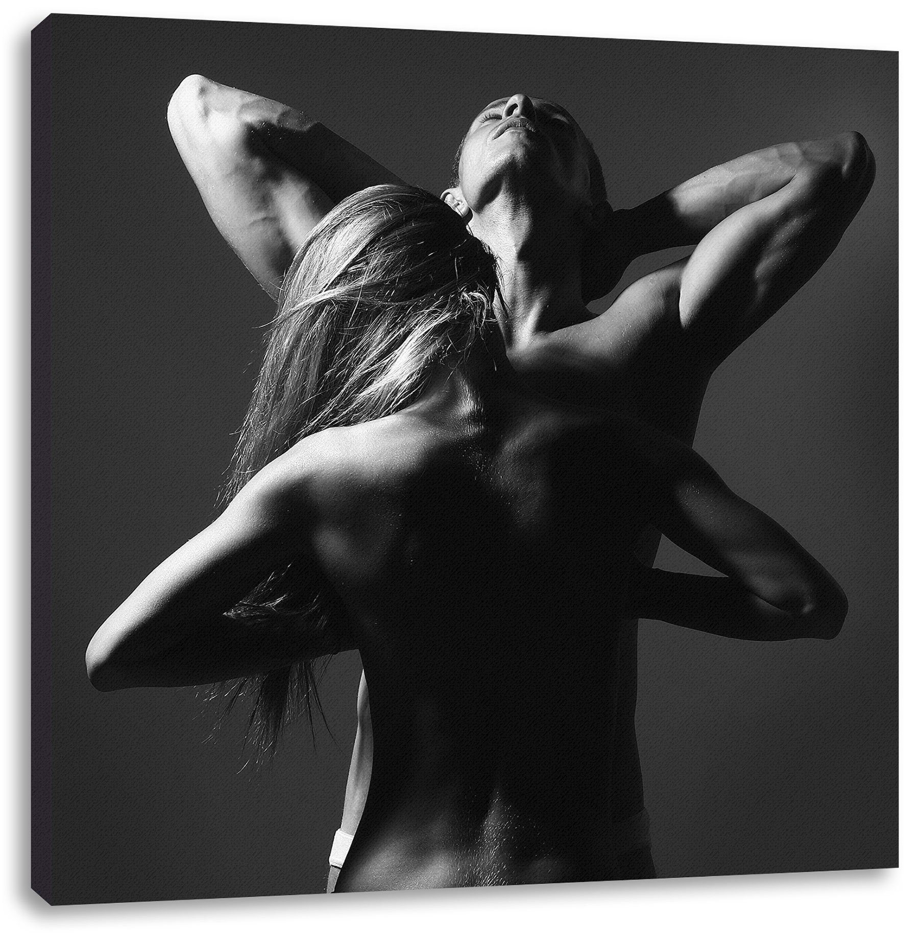 Pixxprint Leinwandbild Fitness Paar, Fitness Paar (1 St), Leinwandbild fertig bespannt, inkl. Zackenaufhänger | Leinwandbilder