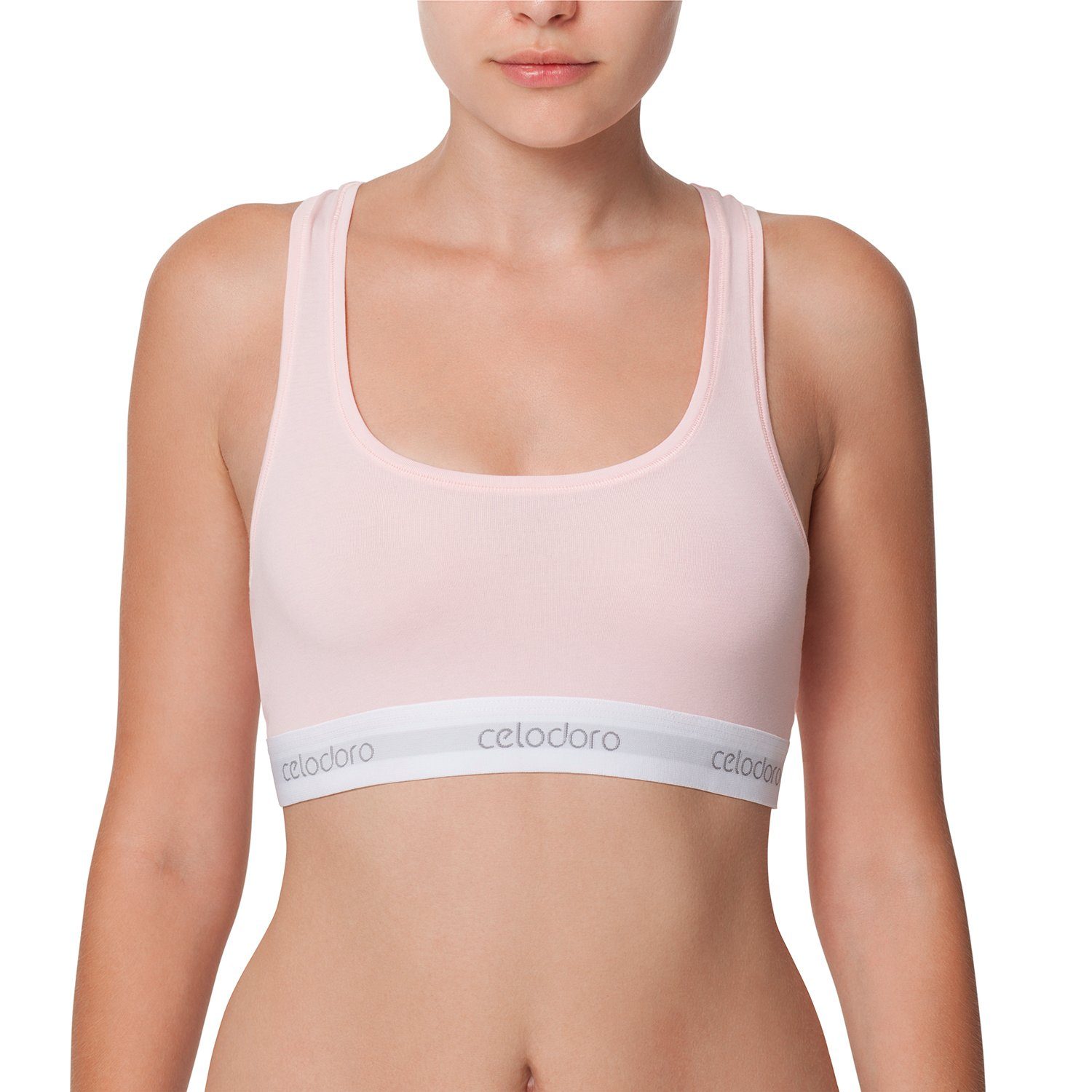 celodoro Bustier Bustier mit Webgummi-Bund - Sport Bra Top mit Markenlogo