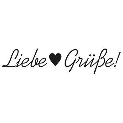 MEYCO Hobby Stempel Gummistempel mit Holzgriff 'Liebe Grüße' 60 x 13