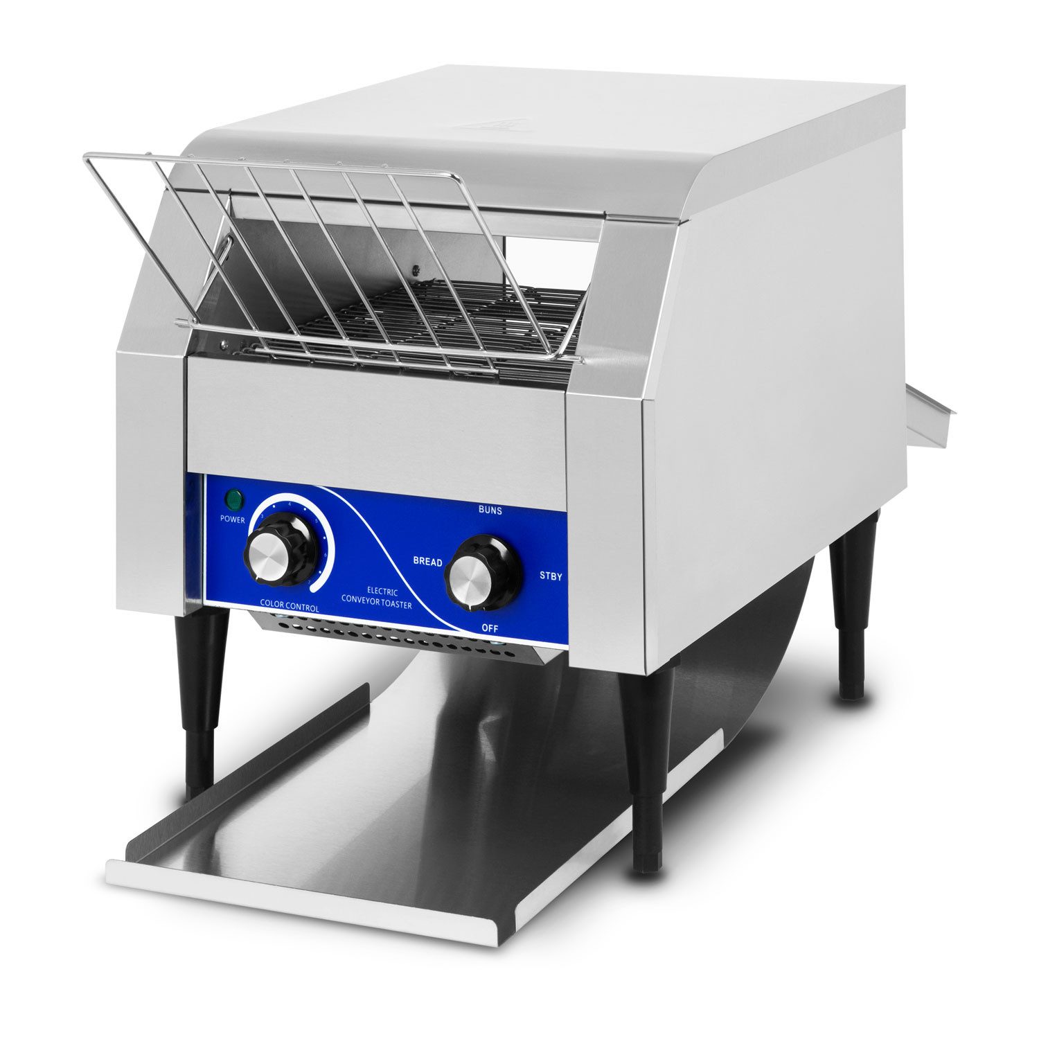 Toaster mit Laufband aus Edelstahl 230V Gastro Profi für Toast und Burger Buns