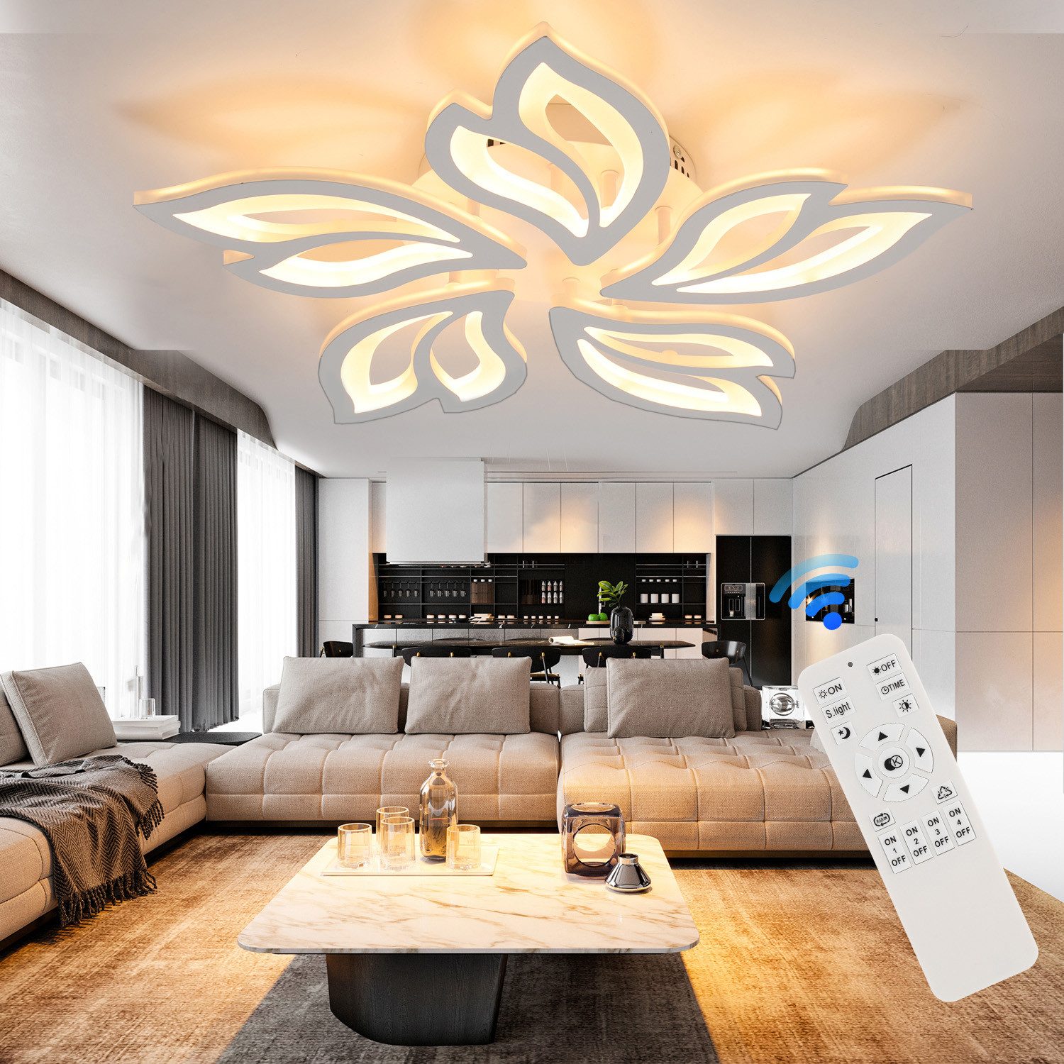 oyajia Deckenleuchten Moderne Kronleuchter LED Deckenleuchte günstig online kaufen