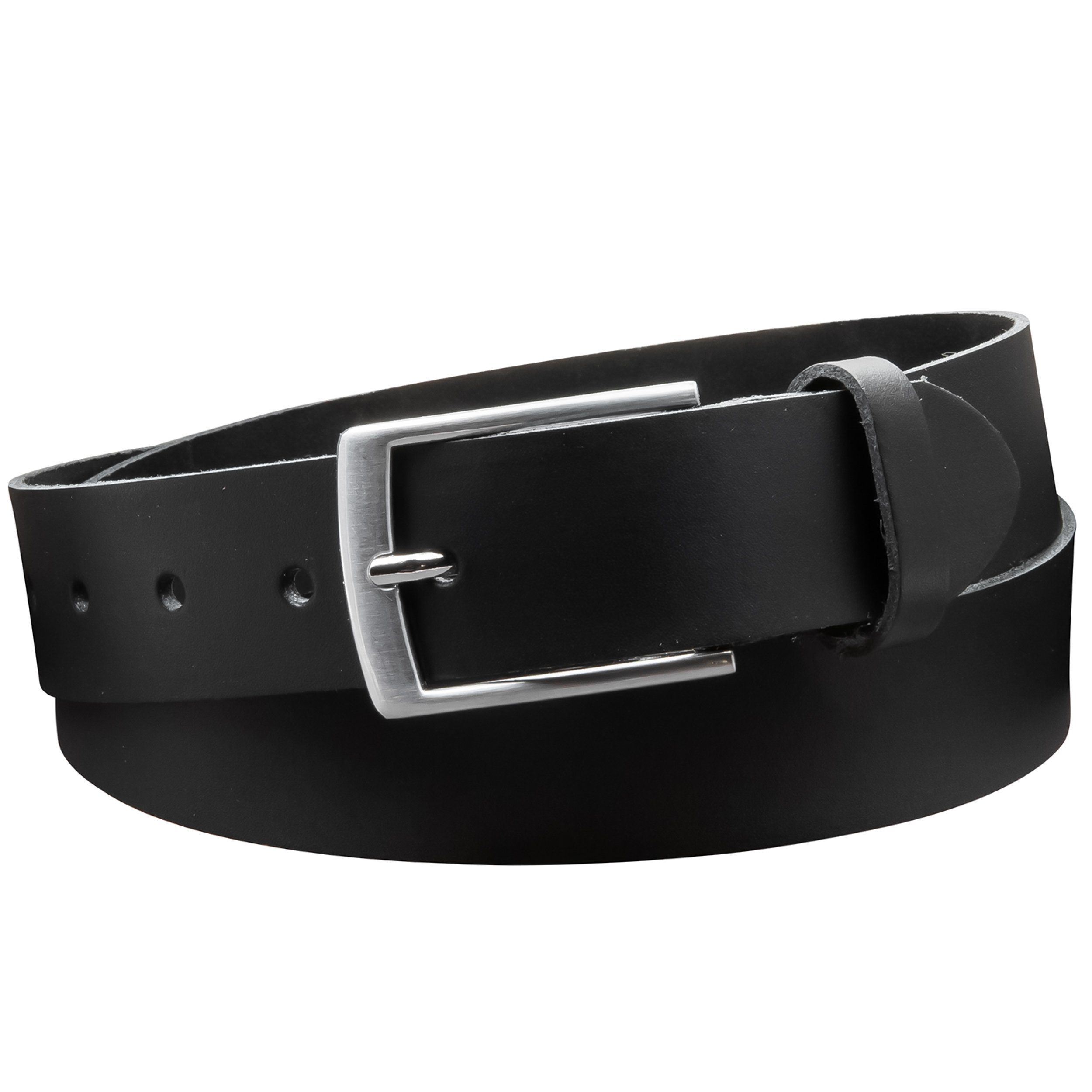 COLOGNEBELT Ledergürtel OM421-SL-Schwarz MADE IN GERMANY, Schwarz, Kürzbar, 100 % Echtleder, Unisex