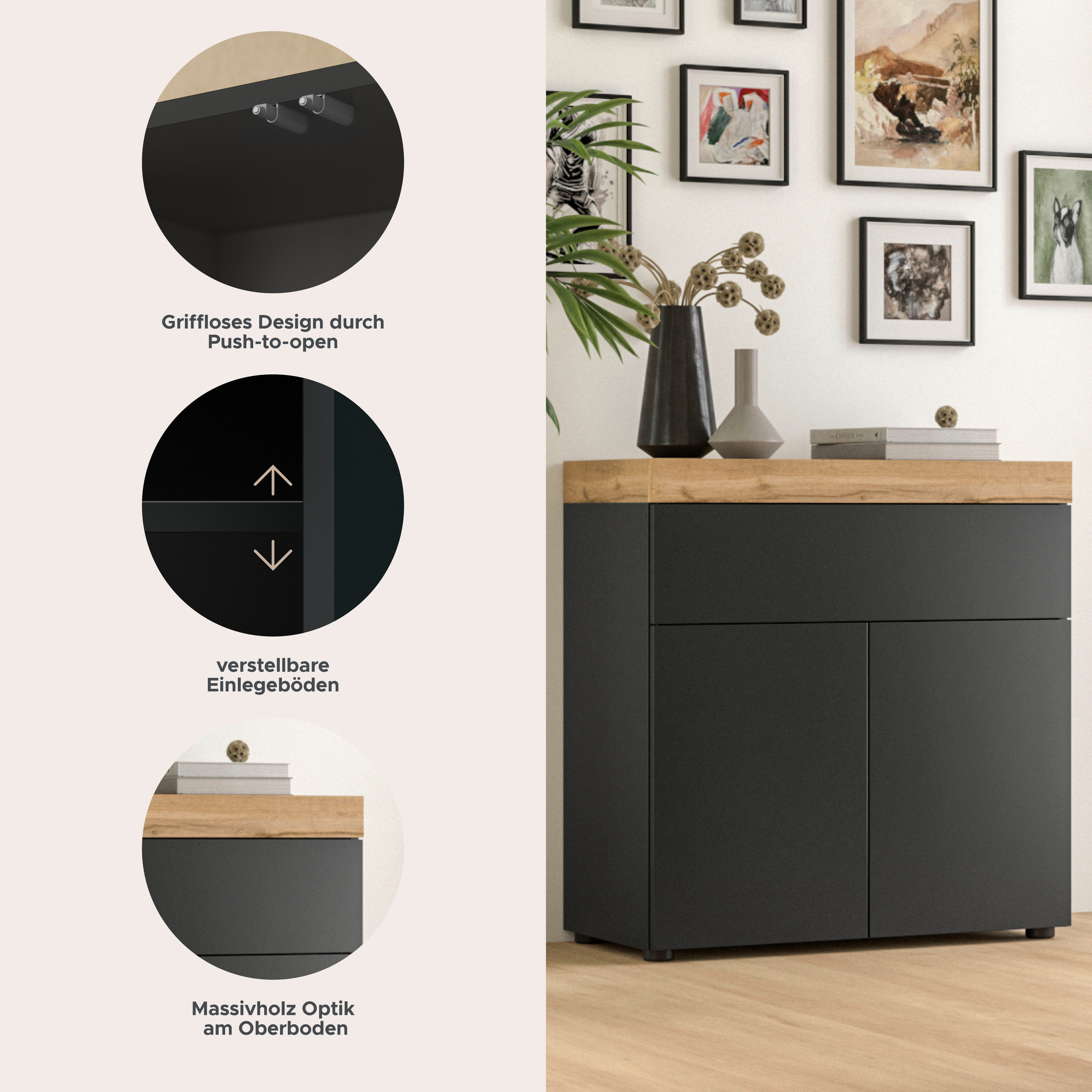 OTTO home Kommode MAMBO (1 St., 2 farbige Ausführung, in verschiedenen Farben erhältlich), Kommode, Anrichte, Wohnzimmer, Schlafzimmer