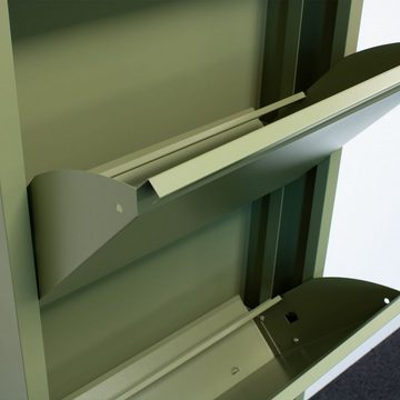 ebuy24 Schuhschrank Pisa Schuhschrank mit 9 Klappen/Türen in Metall gr