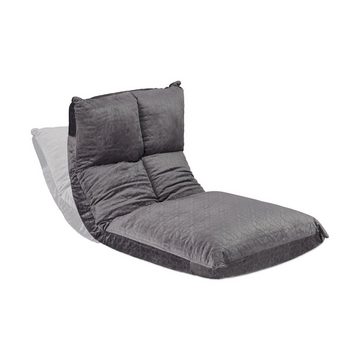 relaxdays Stuhlkissen Bodenstuhl mit Rückenlehne verstellbar, Grau