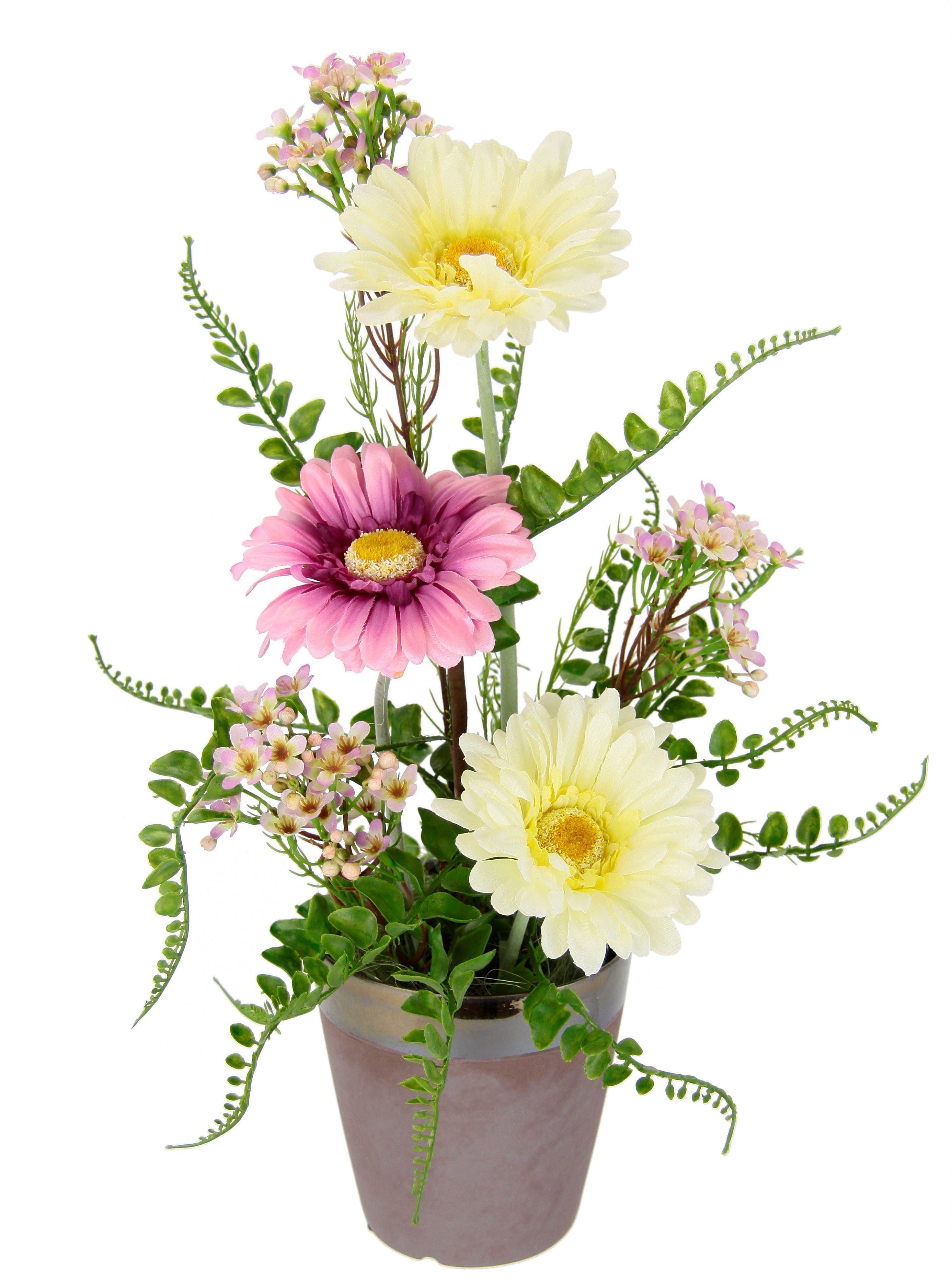 Gerbera/Wachsblume, Kunstpflanze Höhe cm 40 I.GE.A.,