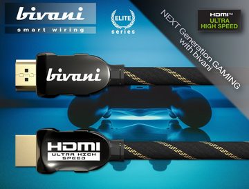 bivani Certified 8K Ultra High-Speed HDMI 2.1a Kabel HDMI-Kabel, HDMI Typ A, HDMI (100 cm), 48 Gbps, Zertifiziert, bis 10K, 8K@60HZ, 4K@120HZ, HDR10+, eARC, VRR, HDCP, CEC, Highspeed Ethernet, PS5 & Xbox Series X Ready